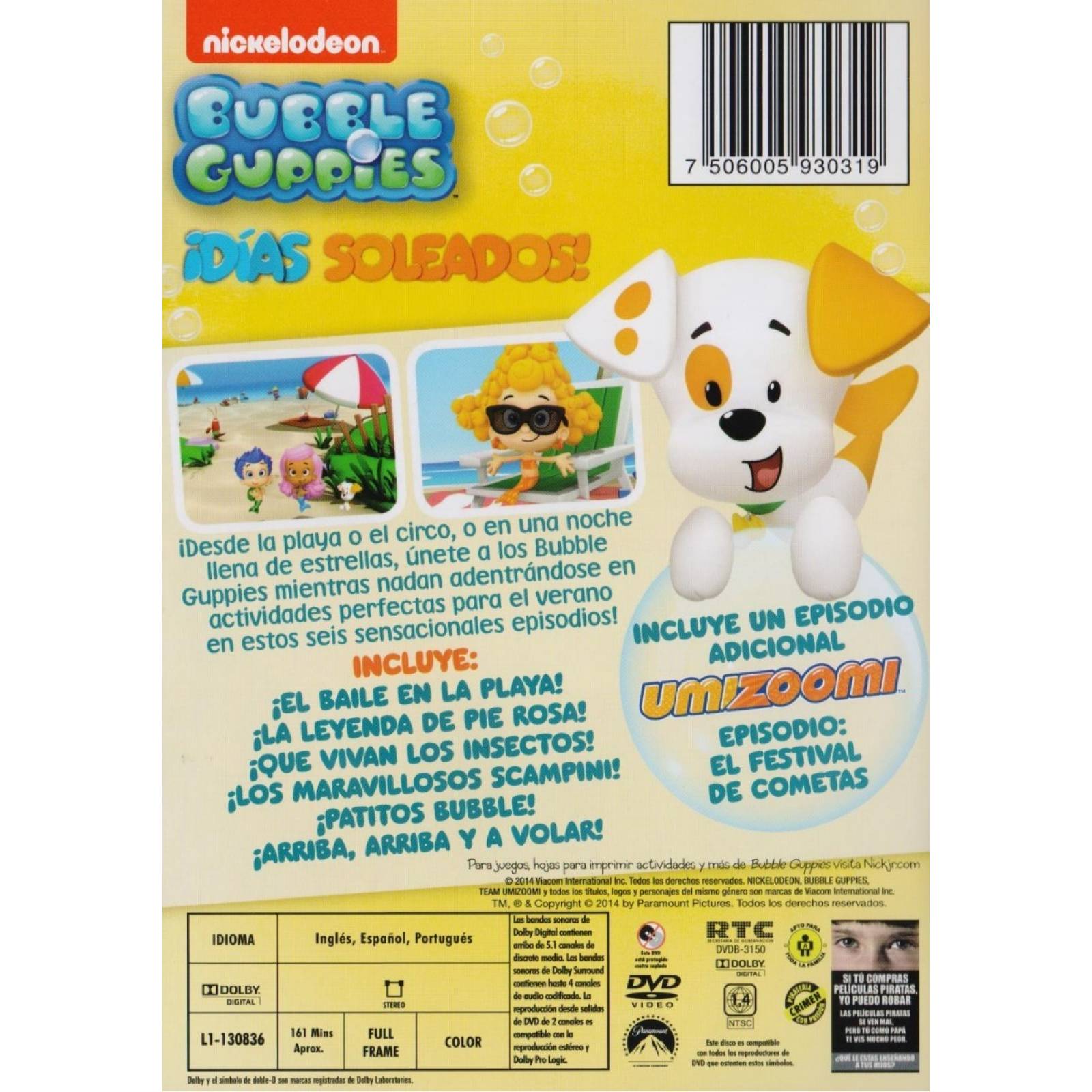Bubble Guppies Dias Soleados 6 Episodios Serie Dvd