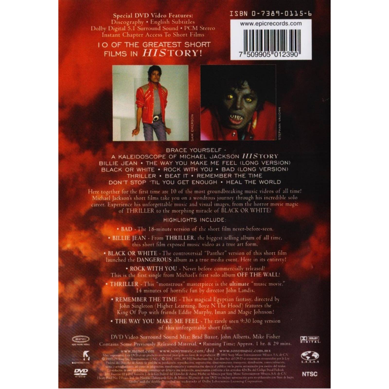 Michael Jackson Video Greatest Hits Concierto Dvd