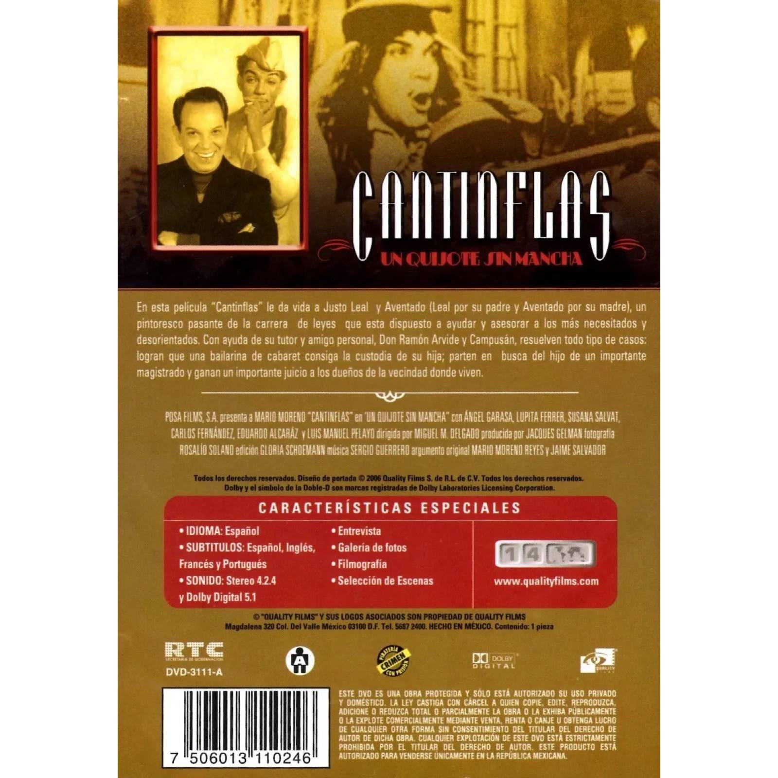 Cantinflas Un Quijote Sin Mancha Mario Moreno Pelicula Dvd