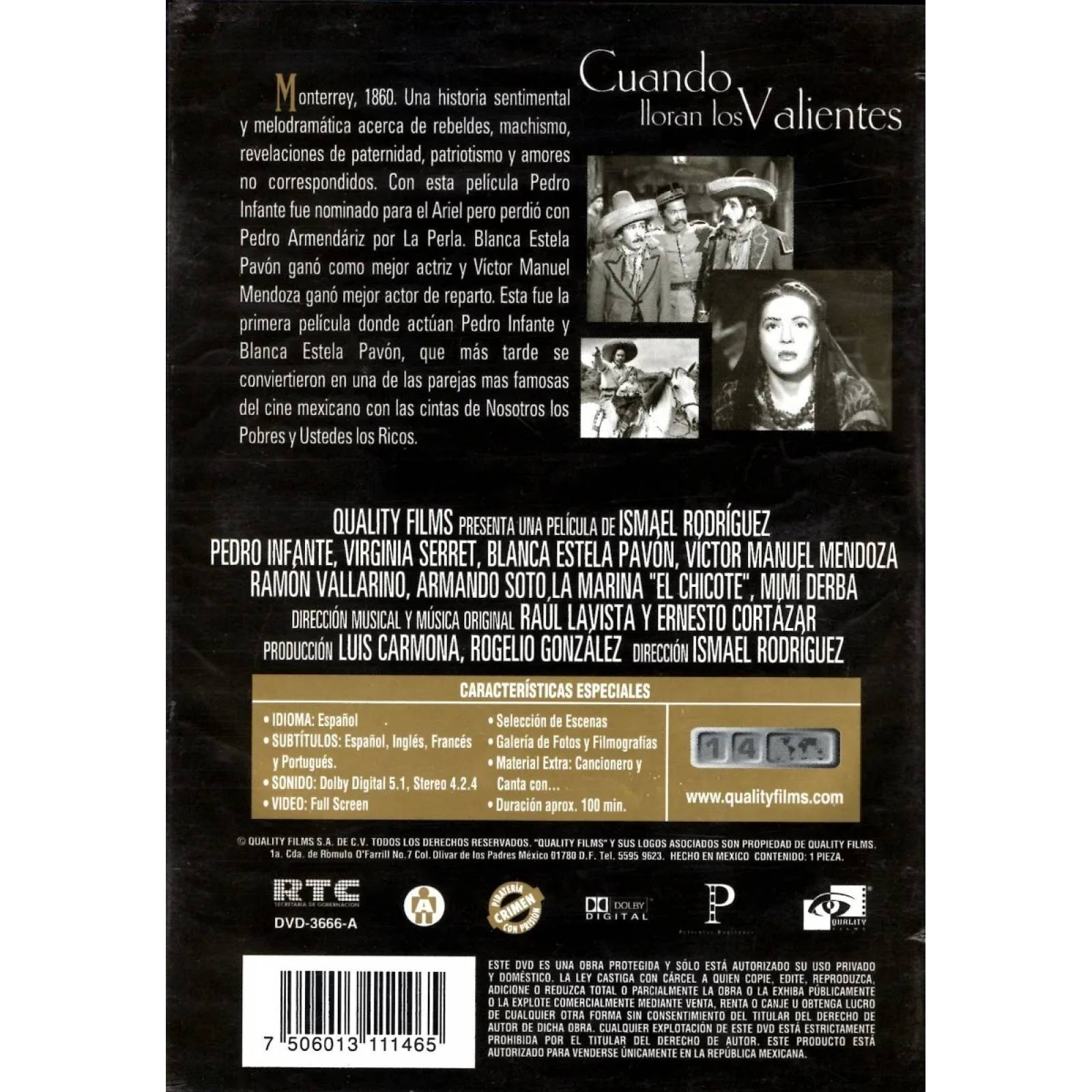 Cuando Lloran Los Valientes De Ismael Rodriguez Pelicula Dvd