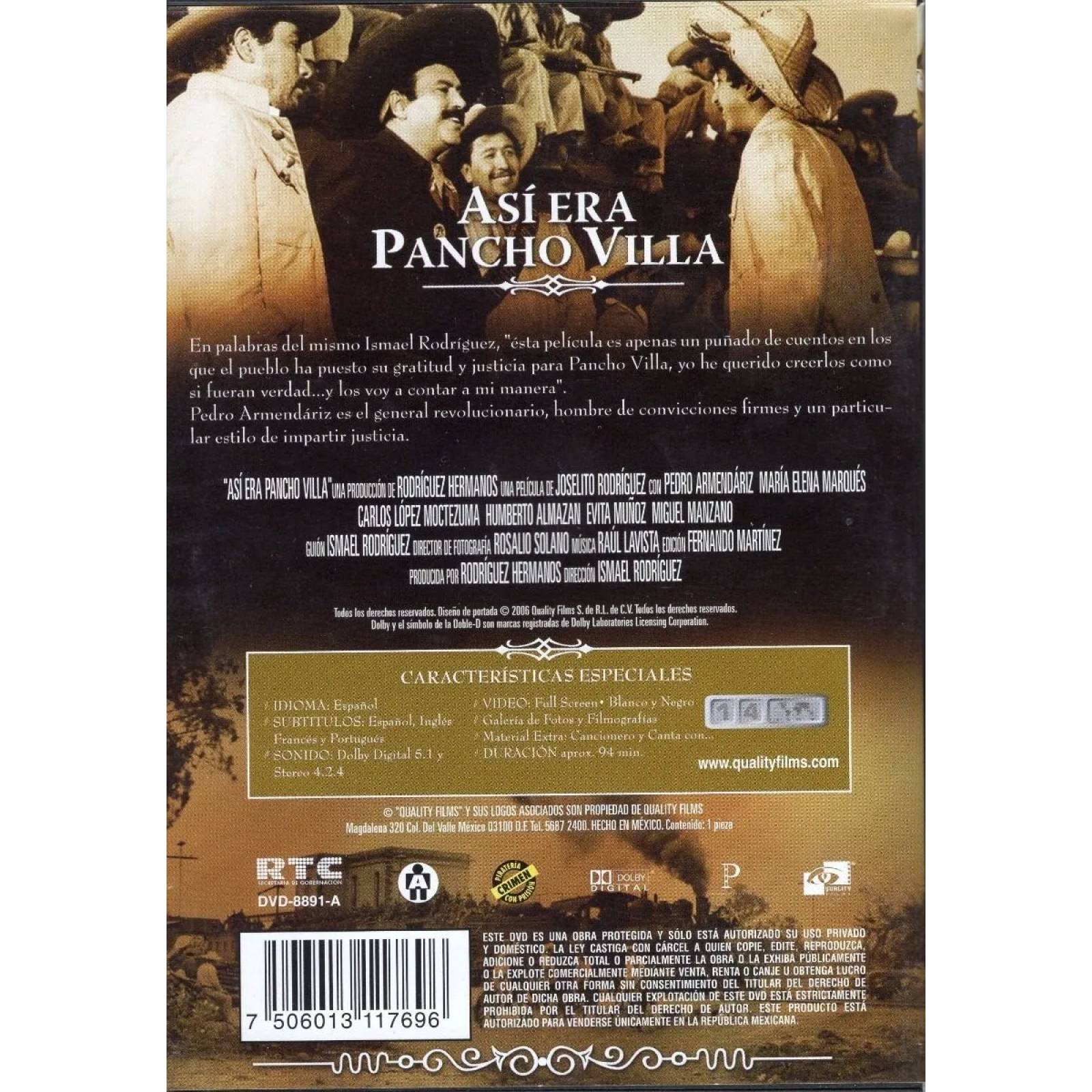 Asi Era Pancho Villa Pedro Armendariz Pelicula Dvd