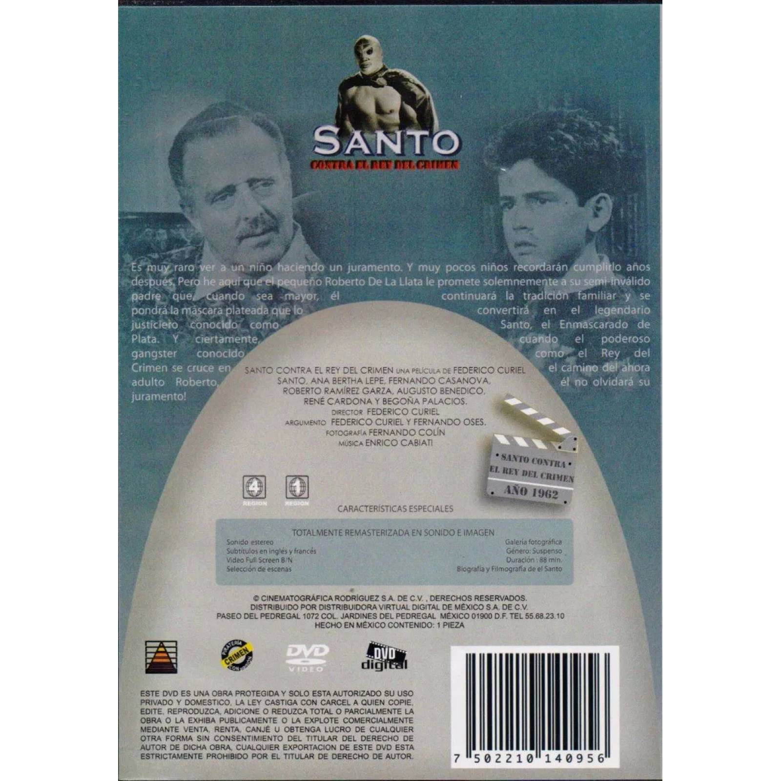Santo Contra El Rey Del Crimen Pelicula Dvd