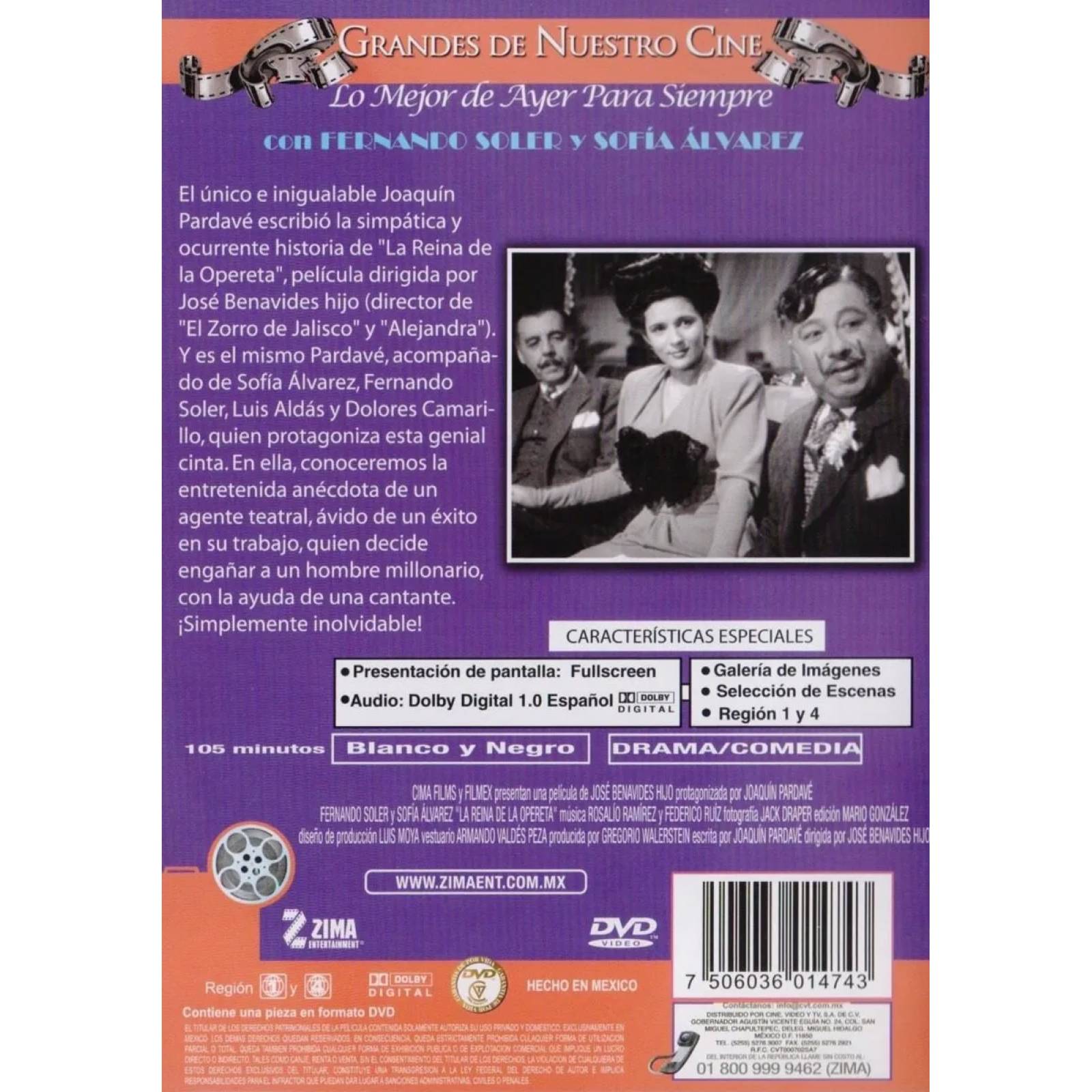 La Reina De La Opereta Joaquin Pardave Pelicula Dvd