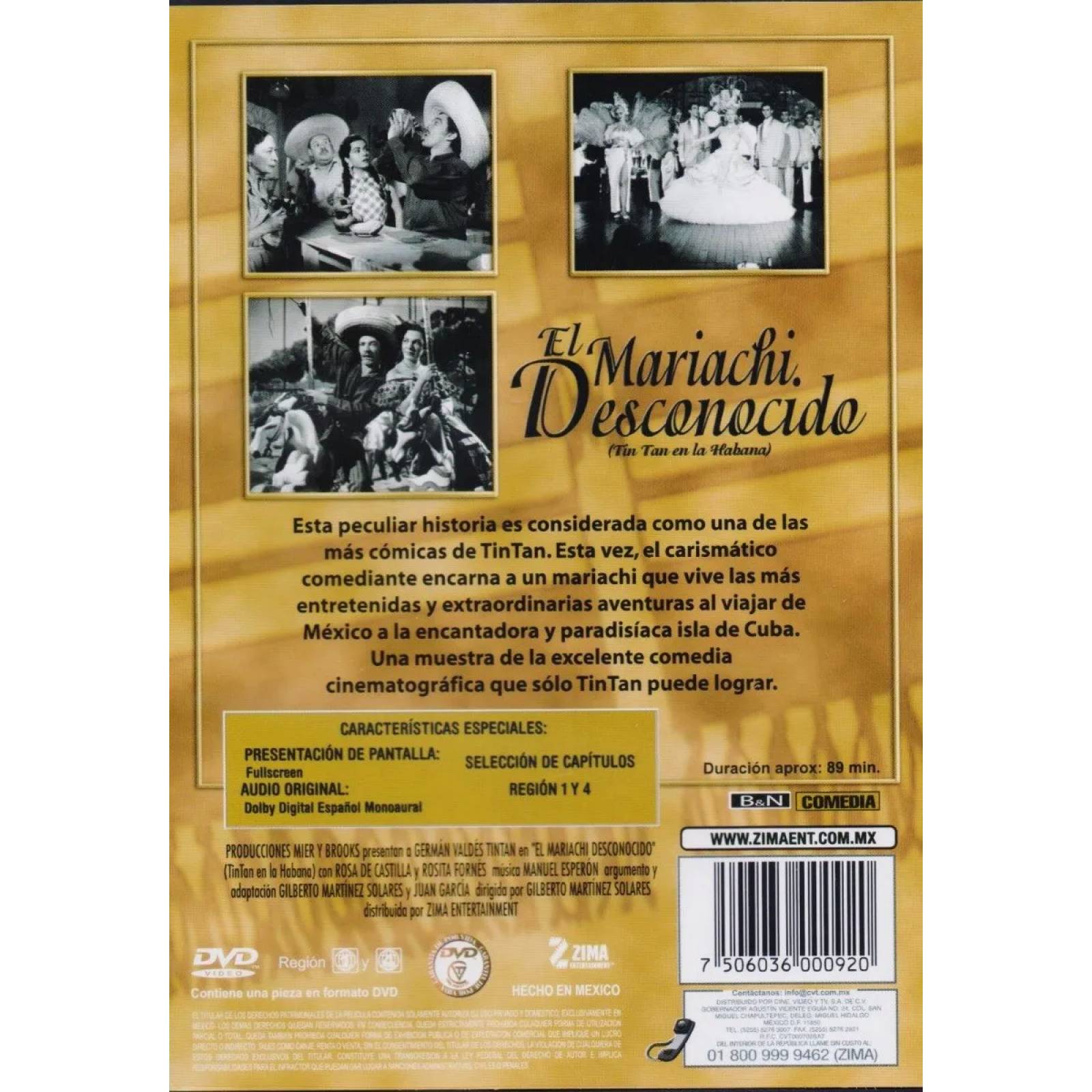 El Mariachi Desconocido Tin Tan En La Habana Pelicula Dvd