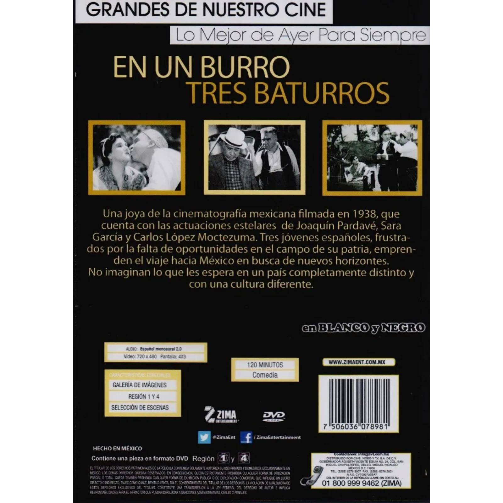 En Un Burro Tres Baturros Joaquin Pardave Pelicula Dvd