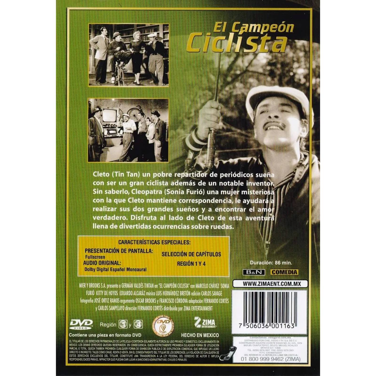 Tin Tan El Campeon Ciclista German Valdez Pelicula Dvd