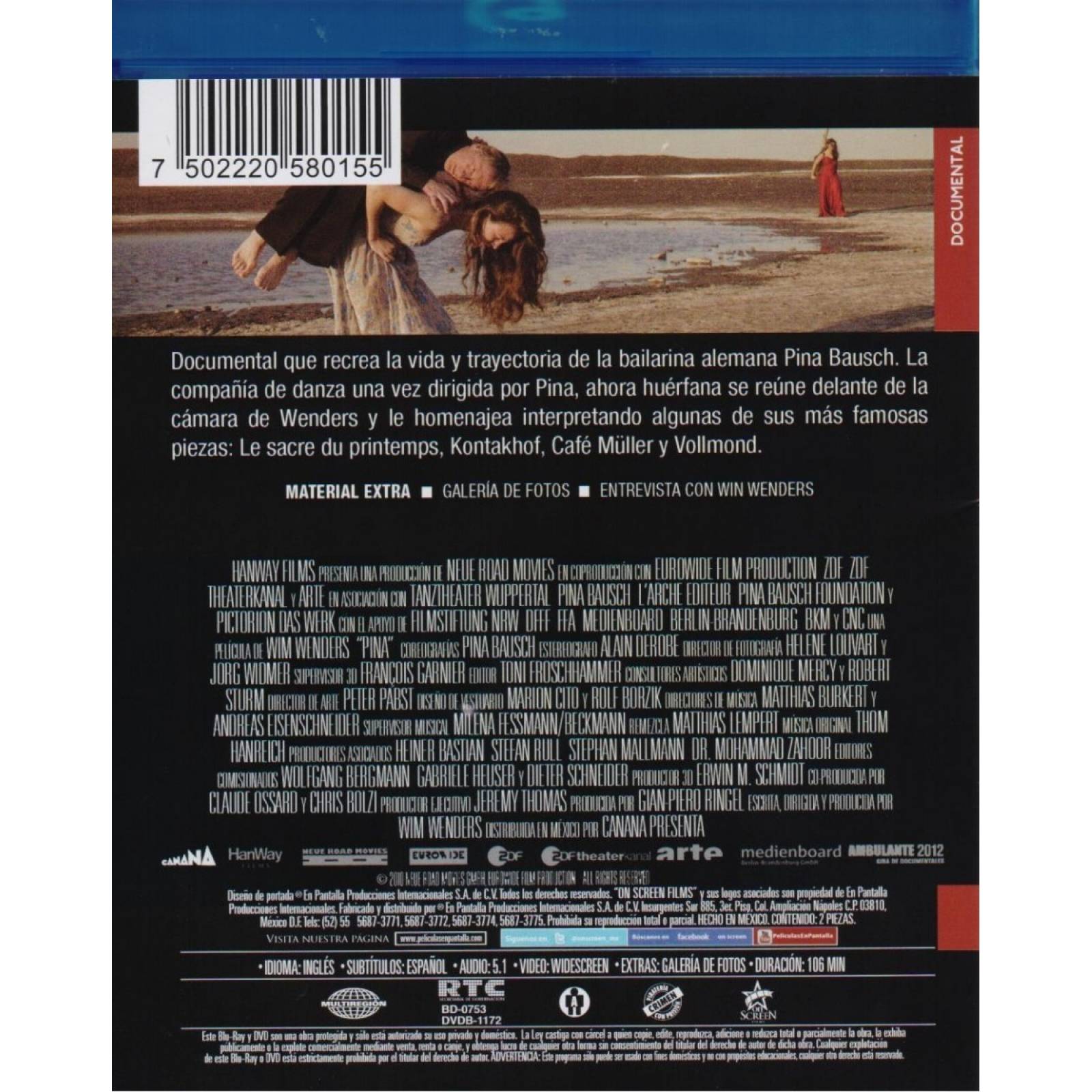 Pina Bausch Win Wenders Pelicula Blu-ray + Dvd