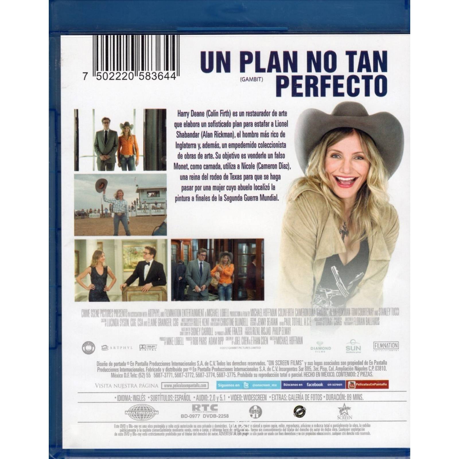 Un Plan No Tan Perfecto Gambit Cameron Diaz Pelicula Blu-ray
