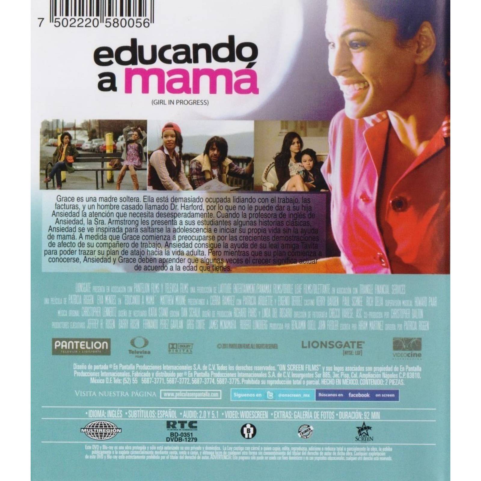Educando A Mama Eva Mendez Pelicula Blu-ray + DVD