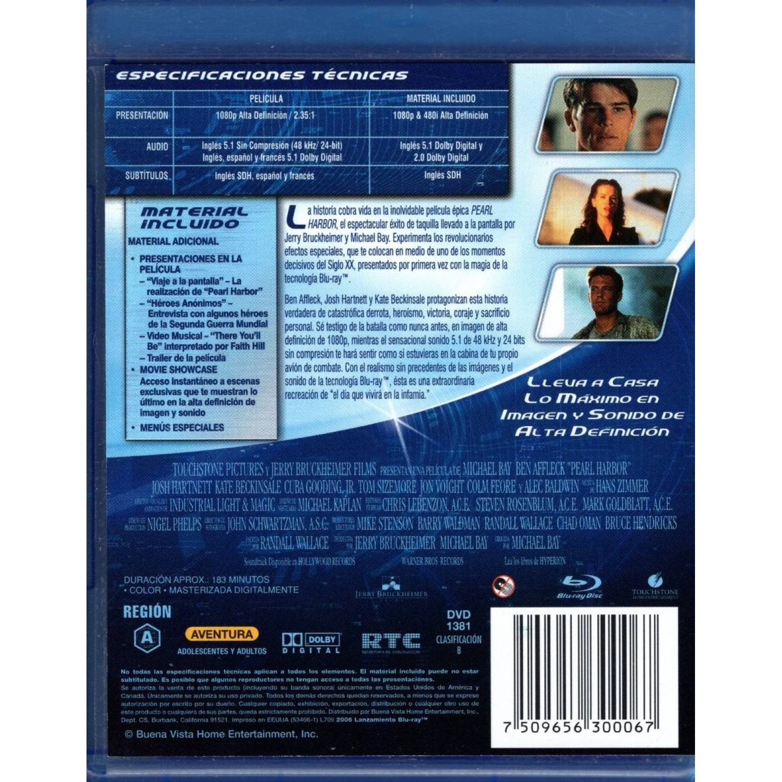 Pearl Harbor Michael Bay Ben Affleck Pelicula Blu-ray