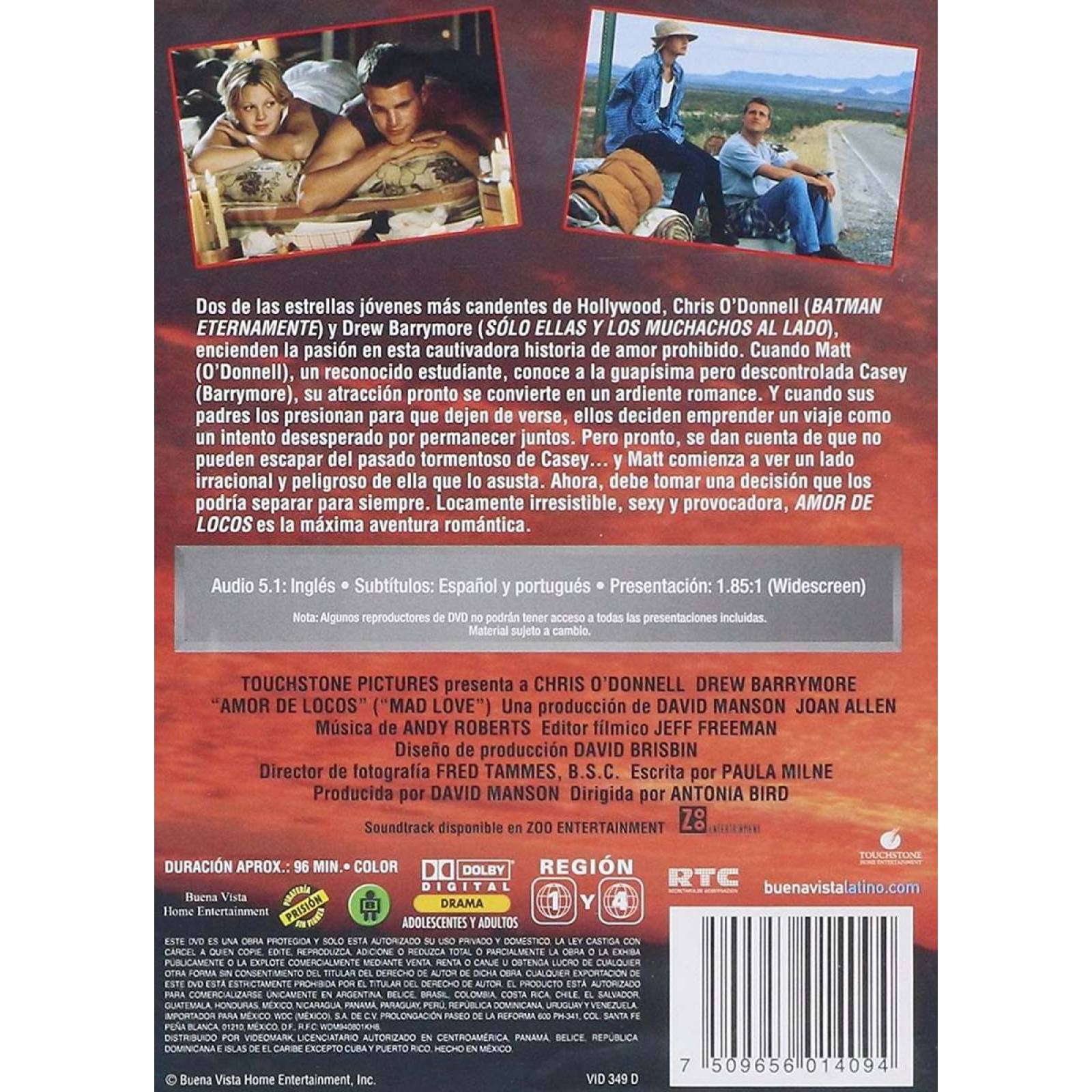 Amor De Locos Mad Love Drew Barrymore Pelicula Dvd.