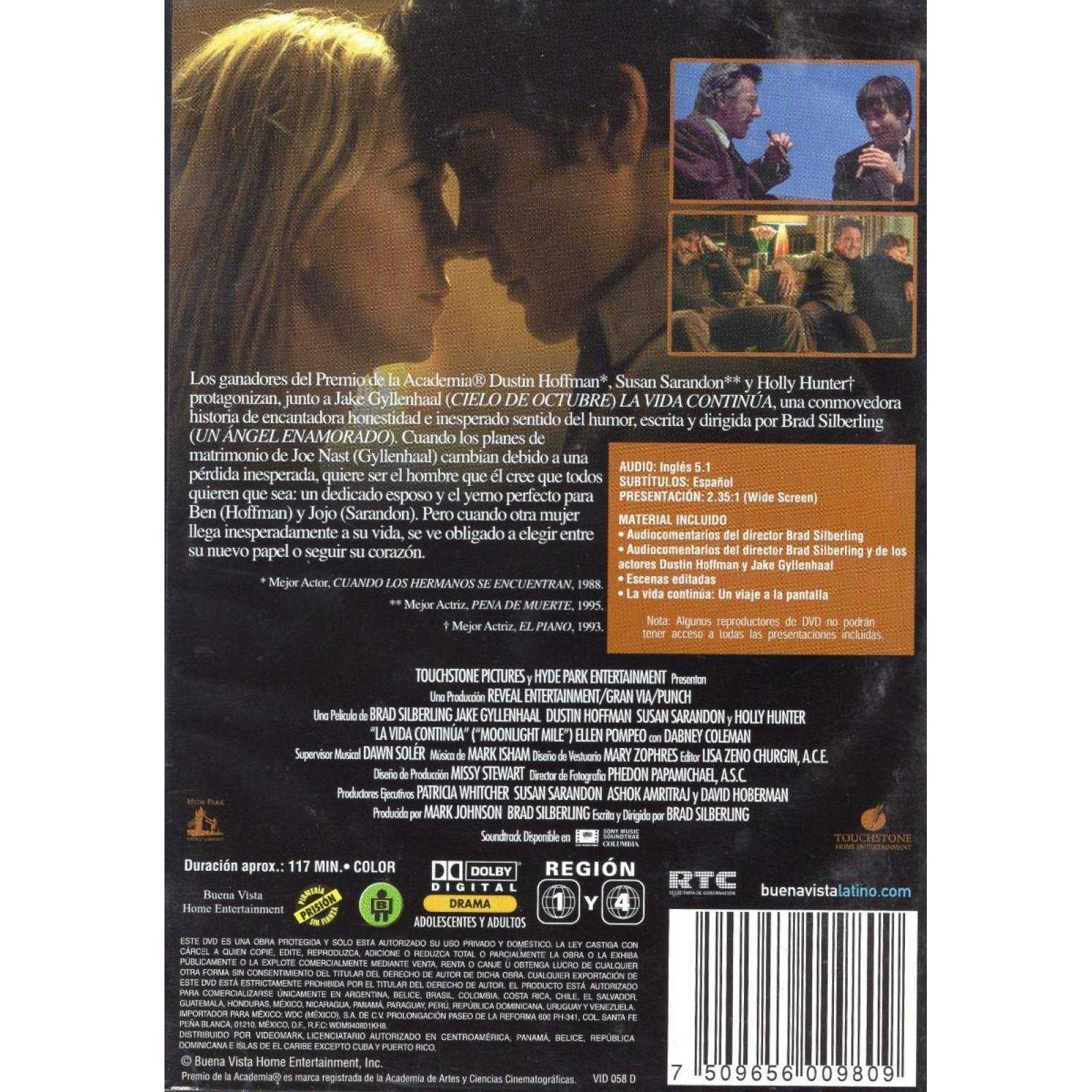 La Vida Continua Moonlight Mile Dustin Hoffman Pelicula Dvd