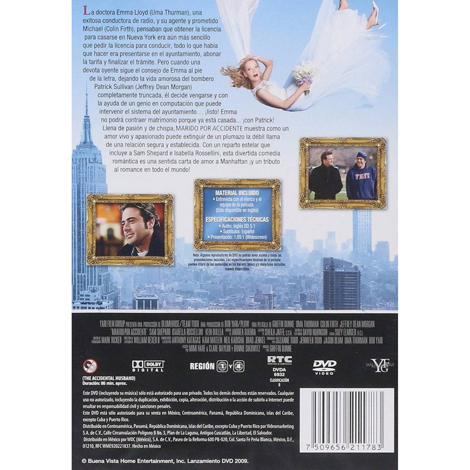 Marido Por Accidente Uma Thurman Jeffrey Morgan Pelicula Dvd