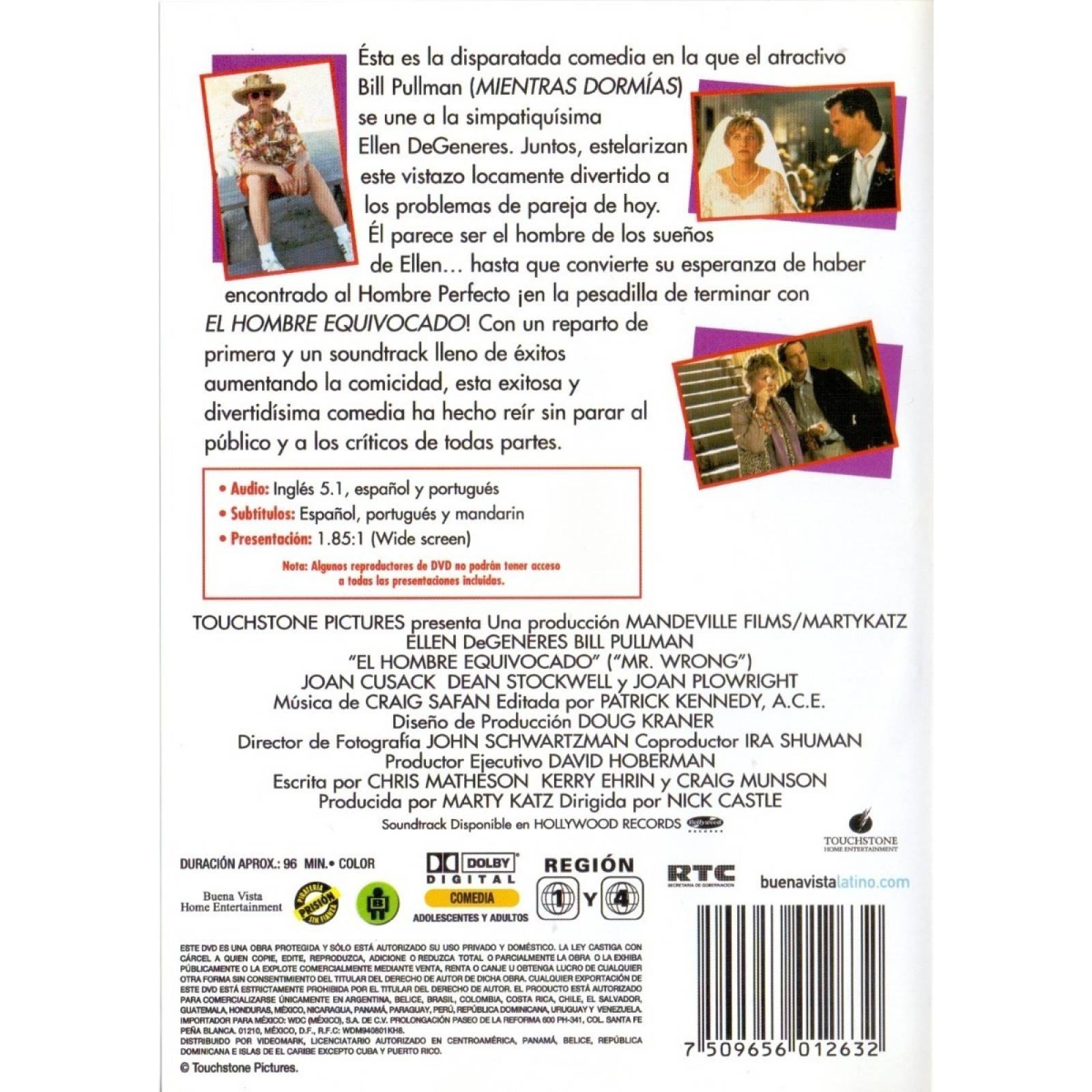 El Hombre Equivocado Mr Wrong Ellen Degeneres Pelicula Dvd