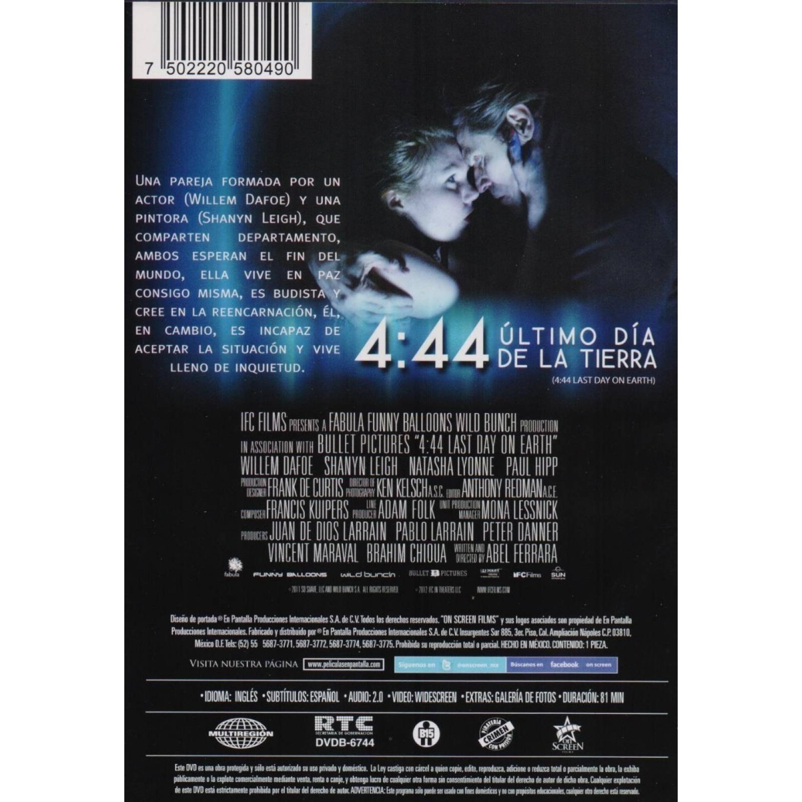 4:44 El Ultimo Día De La Tierra Willem Dafoe Película Dvd