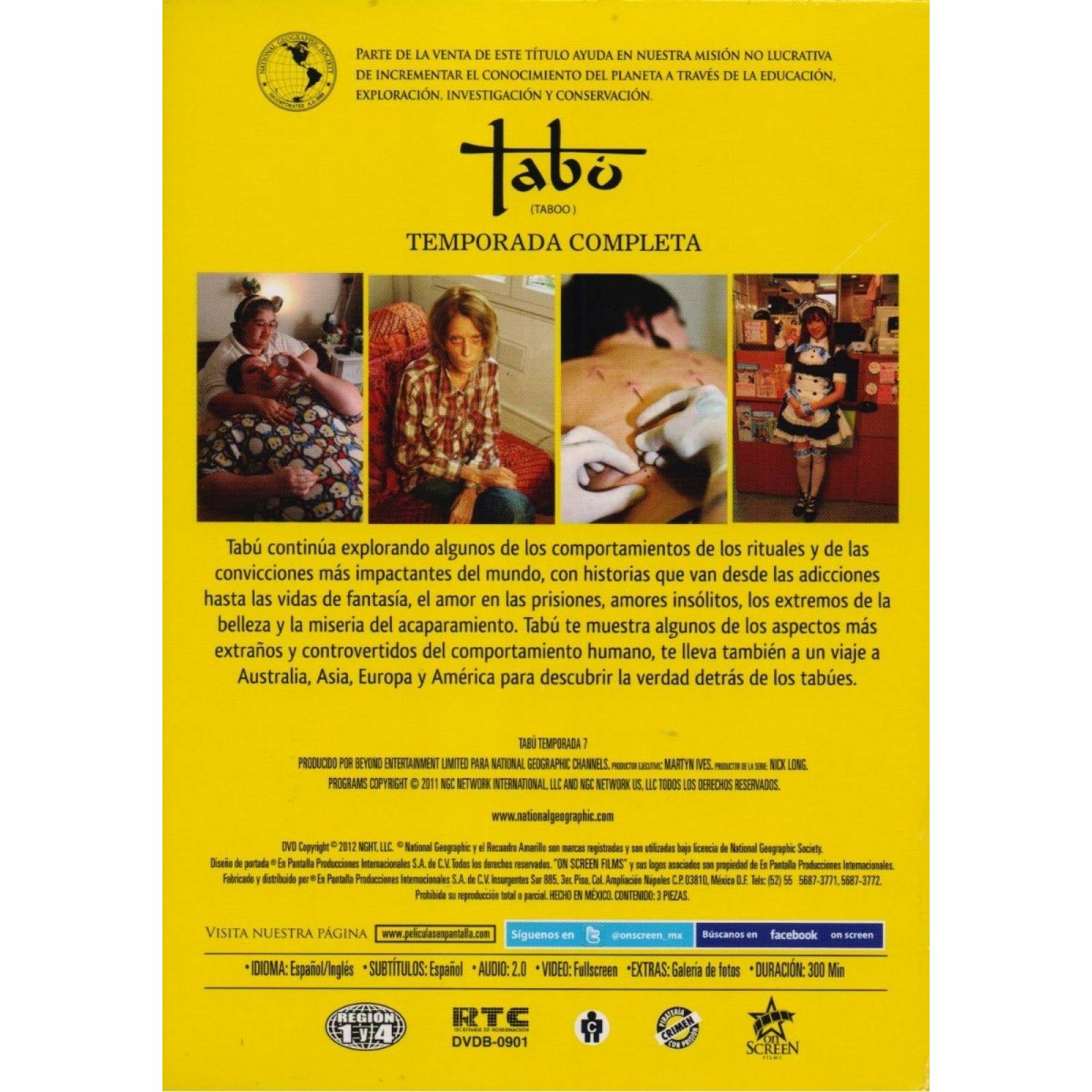 Tabu National Geographic Septima Temporada 7 Serie Dvd