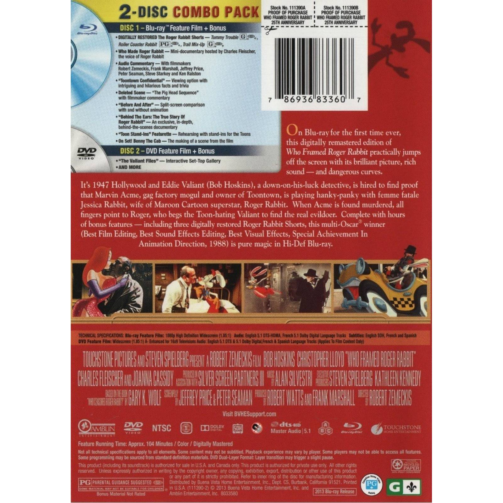 ¿ Quien Engaño A Roger Rabbit ? 25 Aniversario Dvd + Blu-ray