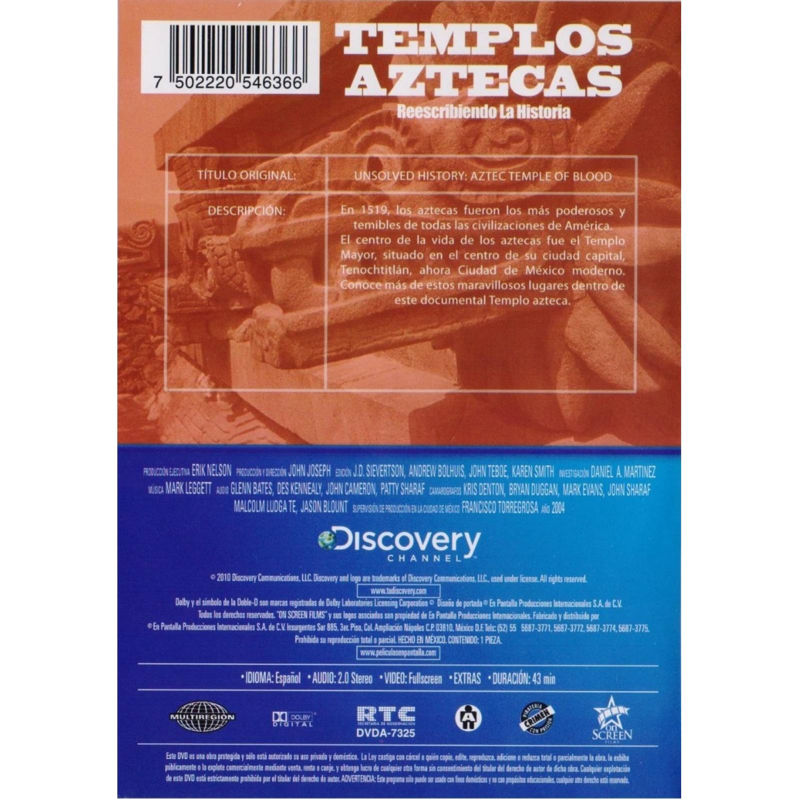 Templos Aztecas Reescribiendo La Historia Documental Dvd