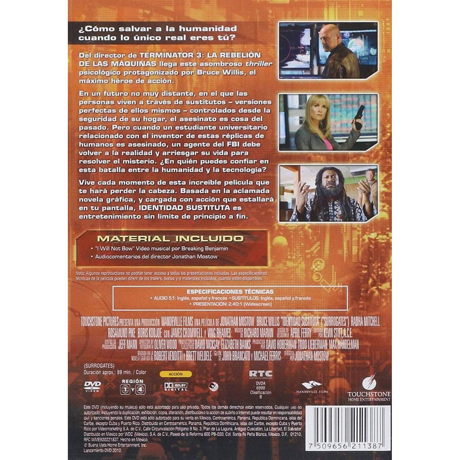 Identidad Sustituta Bruce Willis Pelicula Dvd
