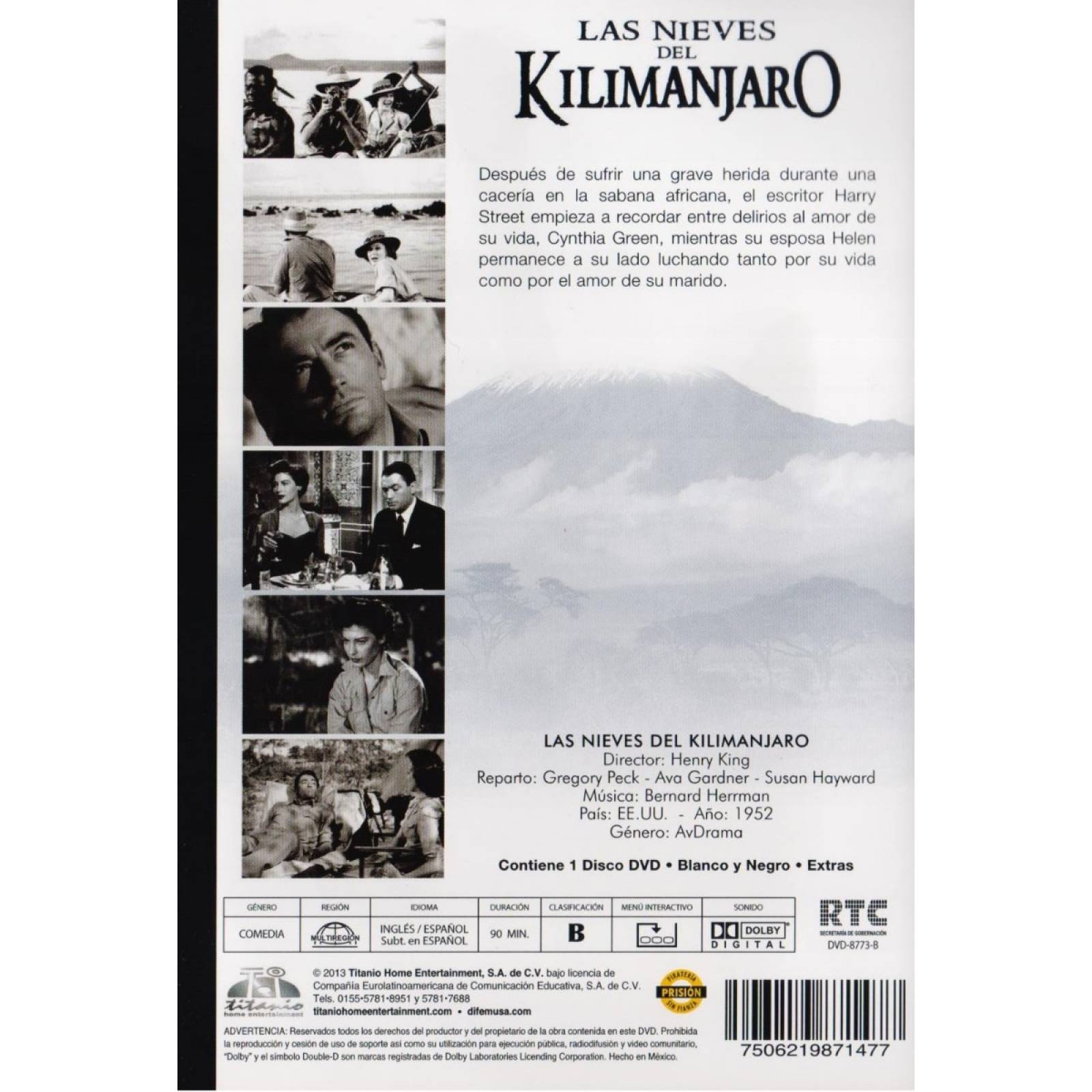 Las Nieves Del Kilimanjaro 1952 Gregory Peck Pelicula Dvd