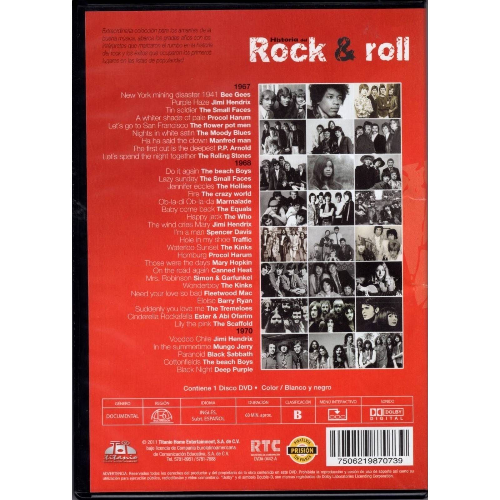 Historia Del Rock & Roll 1967-1970 Vol 3 Documental Dvd