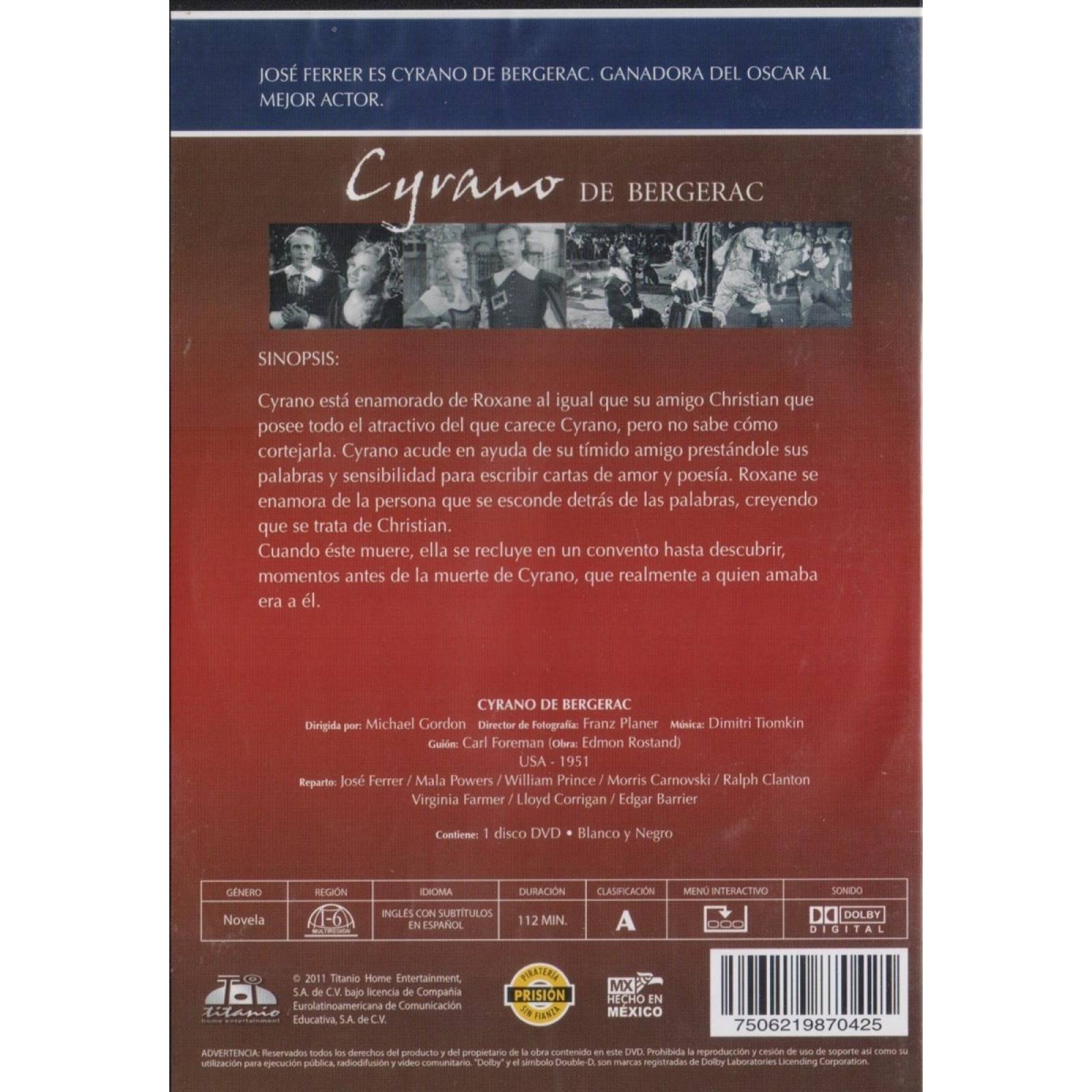 Cyrano De Bergerac 1950 Jose Ferrer Pelicula Dvd