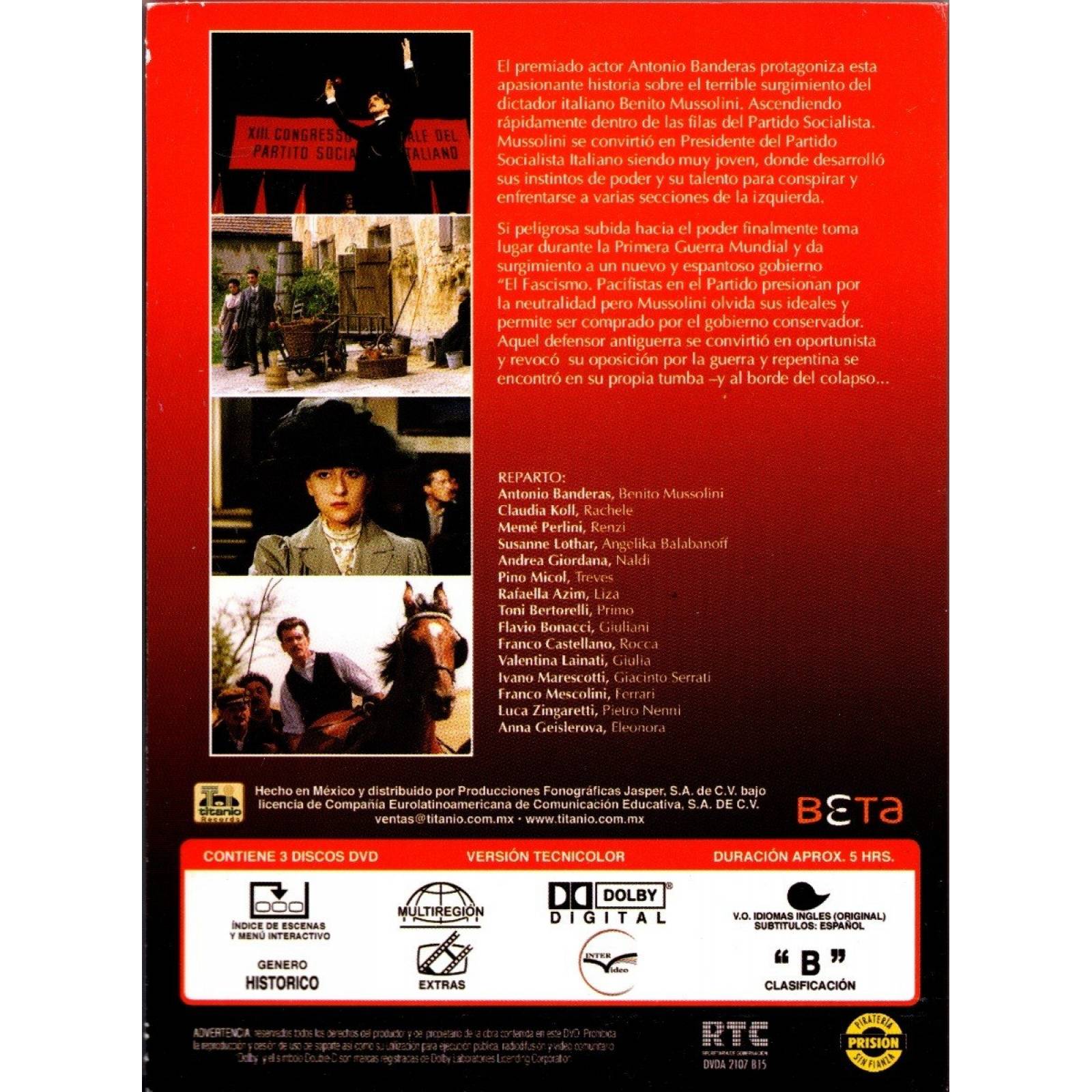 Un Hombre Llamado Benito Mussolini Antonio Banderas Dvd