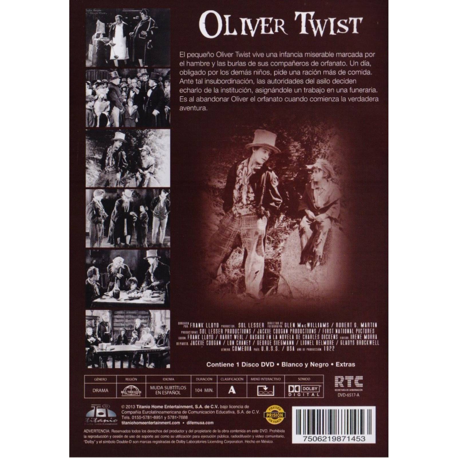 Oliver Twist 1922 Jackie Coogan Pelicula Dvd
