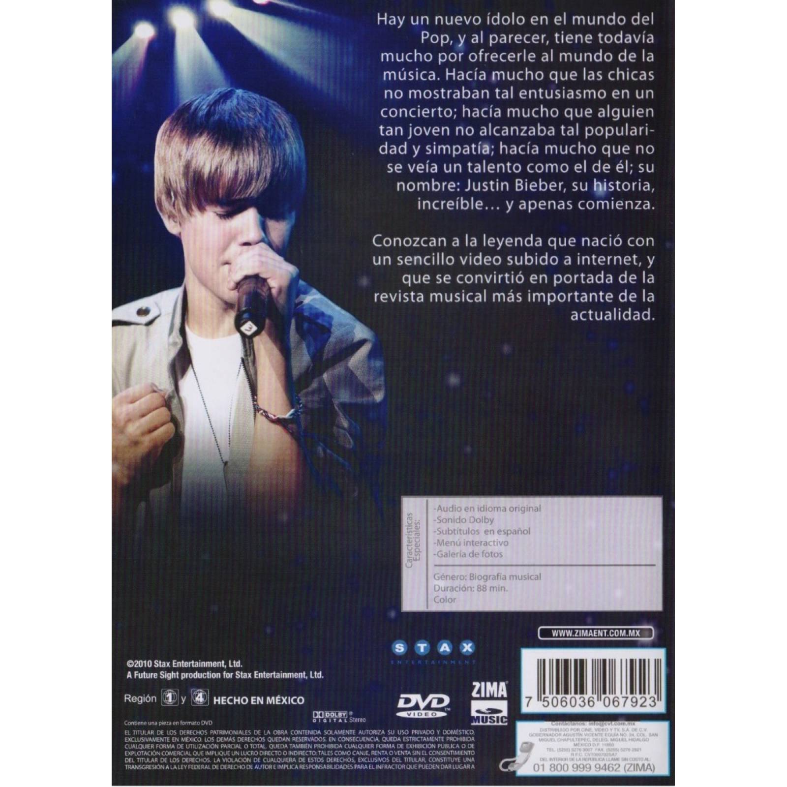 Justin Bieber This Is My World Documental Dvd