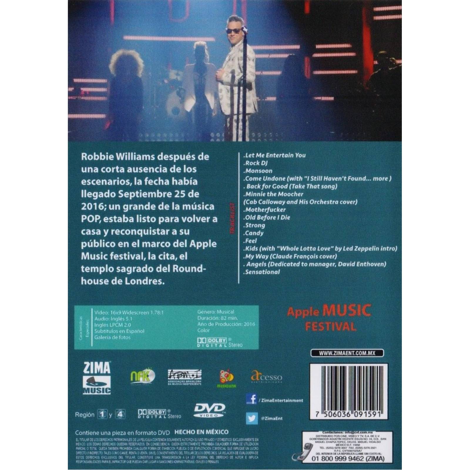 Robbie Williams Apple Music Festival Concierto Dvd