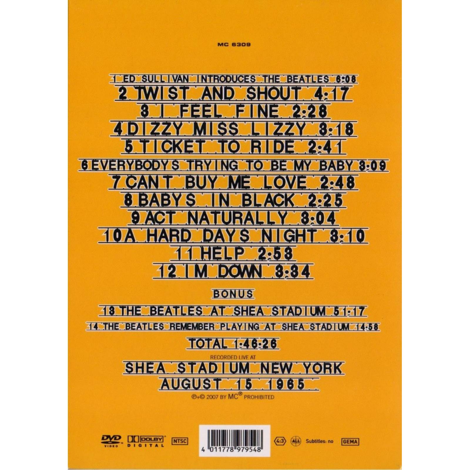 The Beatles Live At Shea Stadium New York Concierto Dvd