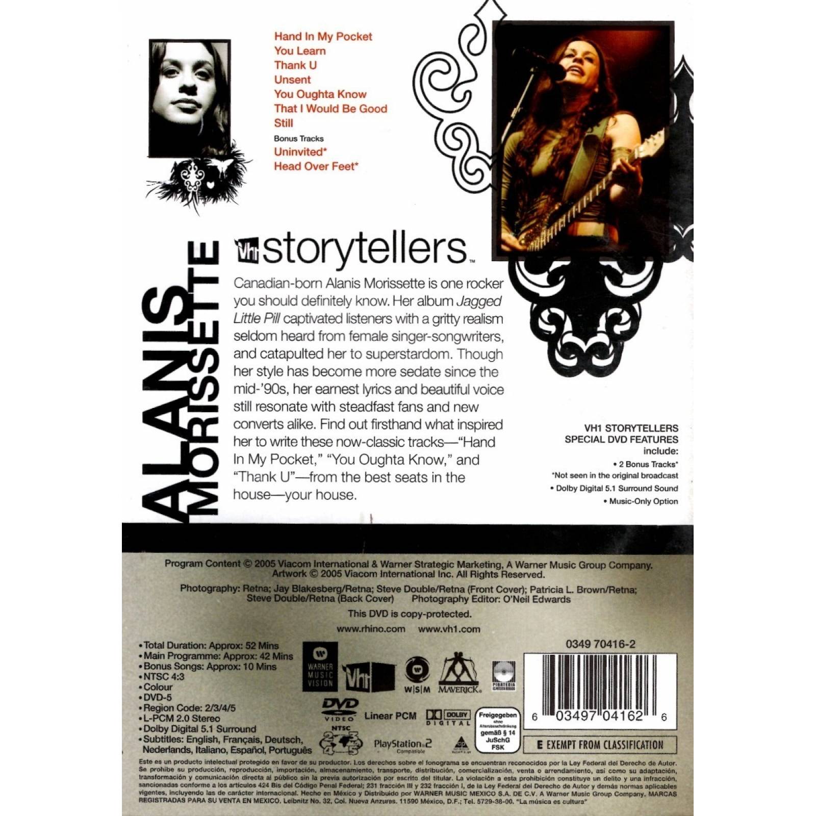 Alanis Morissette Vh1 Storytellers Concierto Dvd