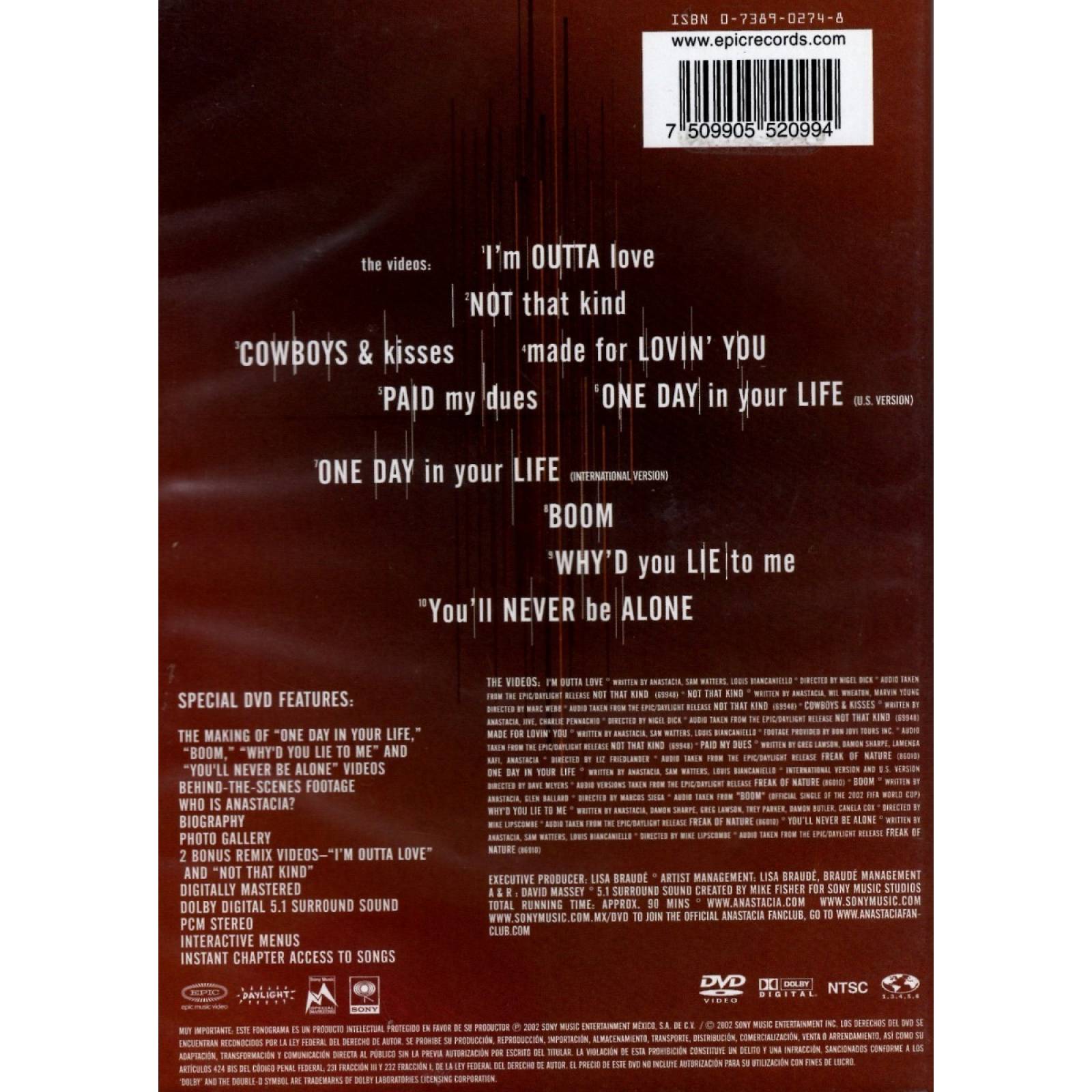 Anastacia The Video Collection Dvd