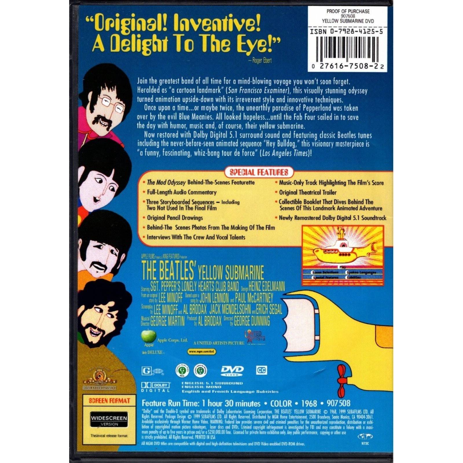 The Beatles Yellow Submarine Pelicula Dvd