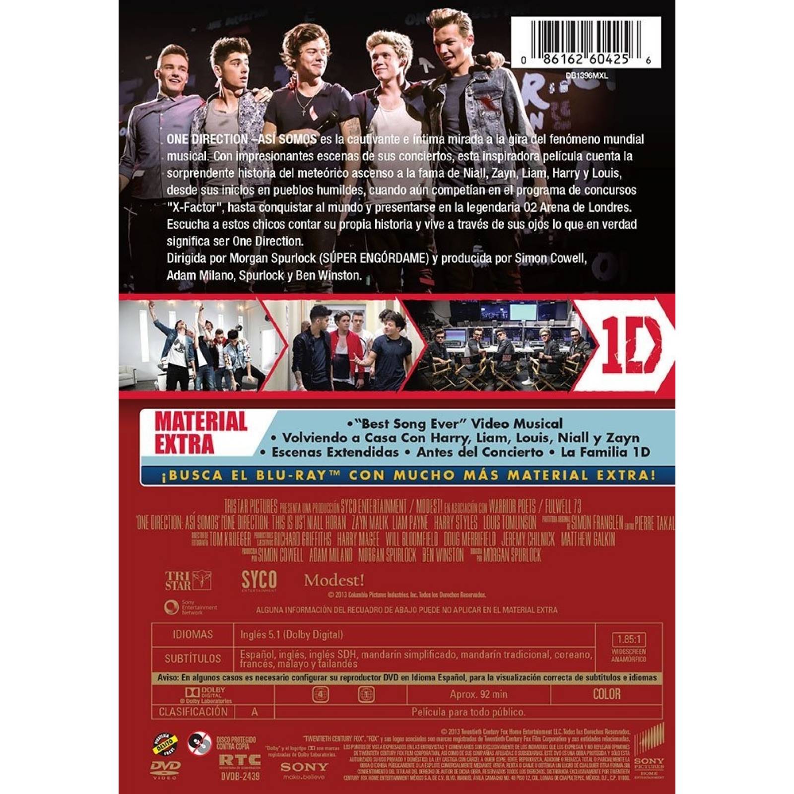 One Direction 1d Asi Somos Pelicula Documental Dvd