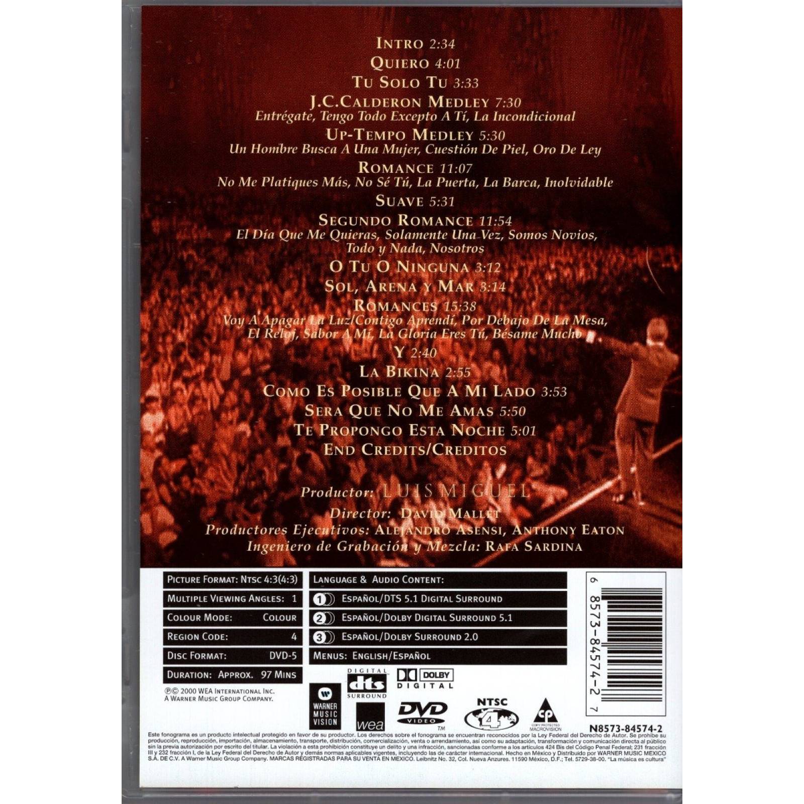 Luis Miguel Vivo Concierto Dvd.