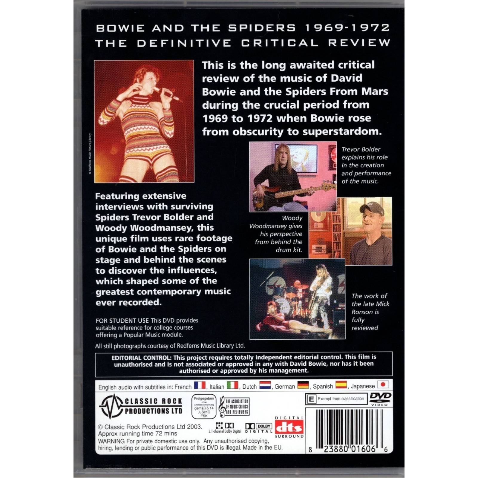 Inside Bowie And The Spiders 1969 - 1972 Documental Dvd