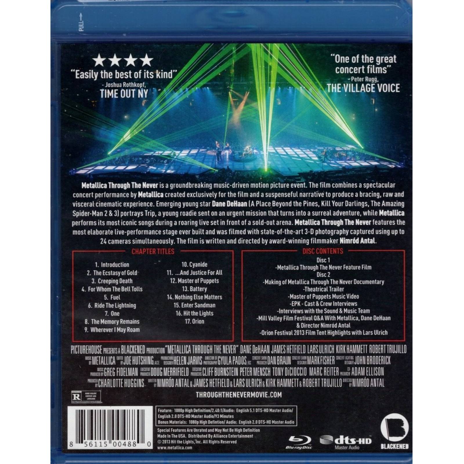 Metallica Through The Never Pelicula Blu-ray