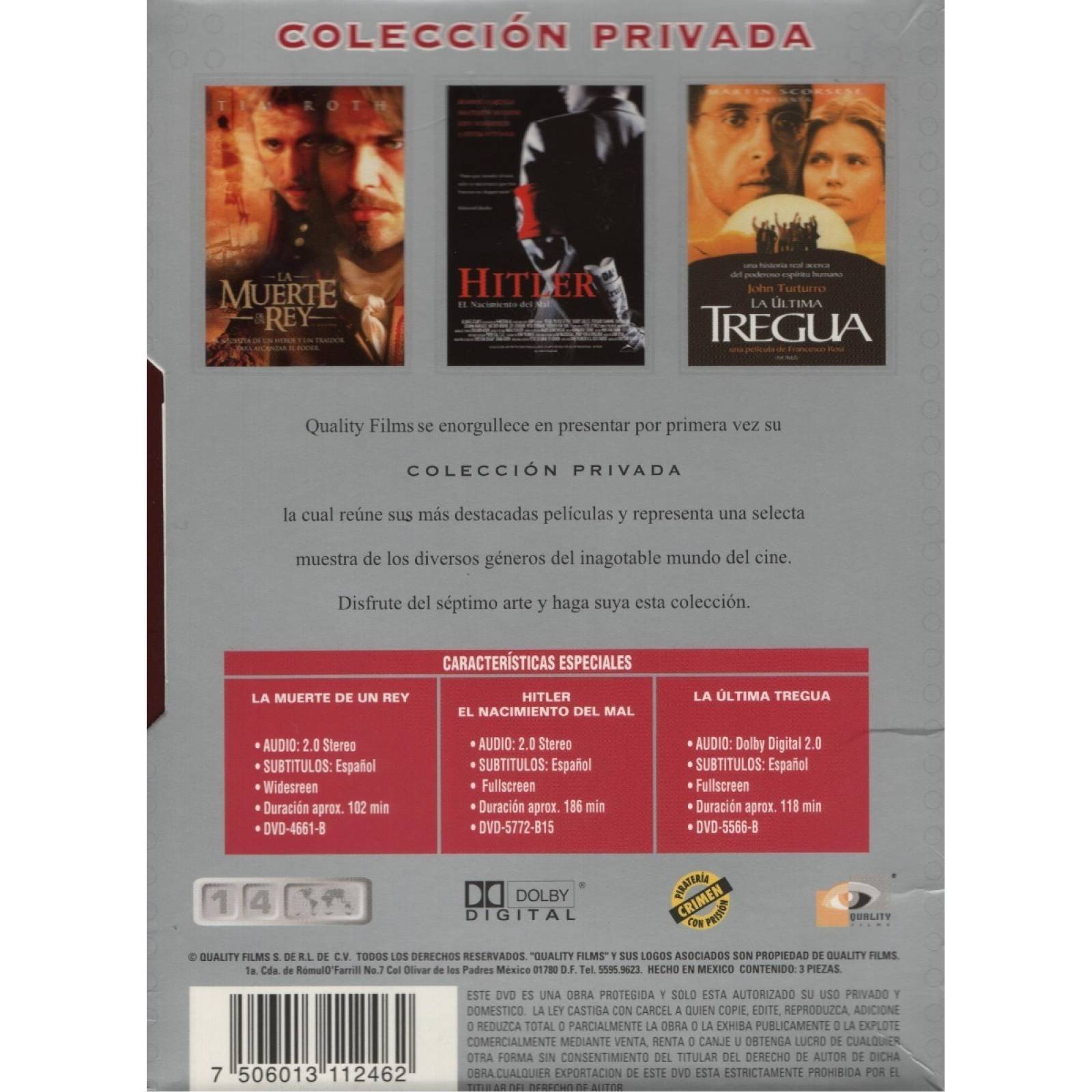 Muerte Rey & Hitler & Ultima Tregua Boxset 3 Peliculas Dvd