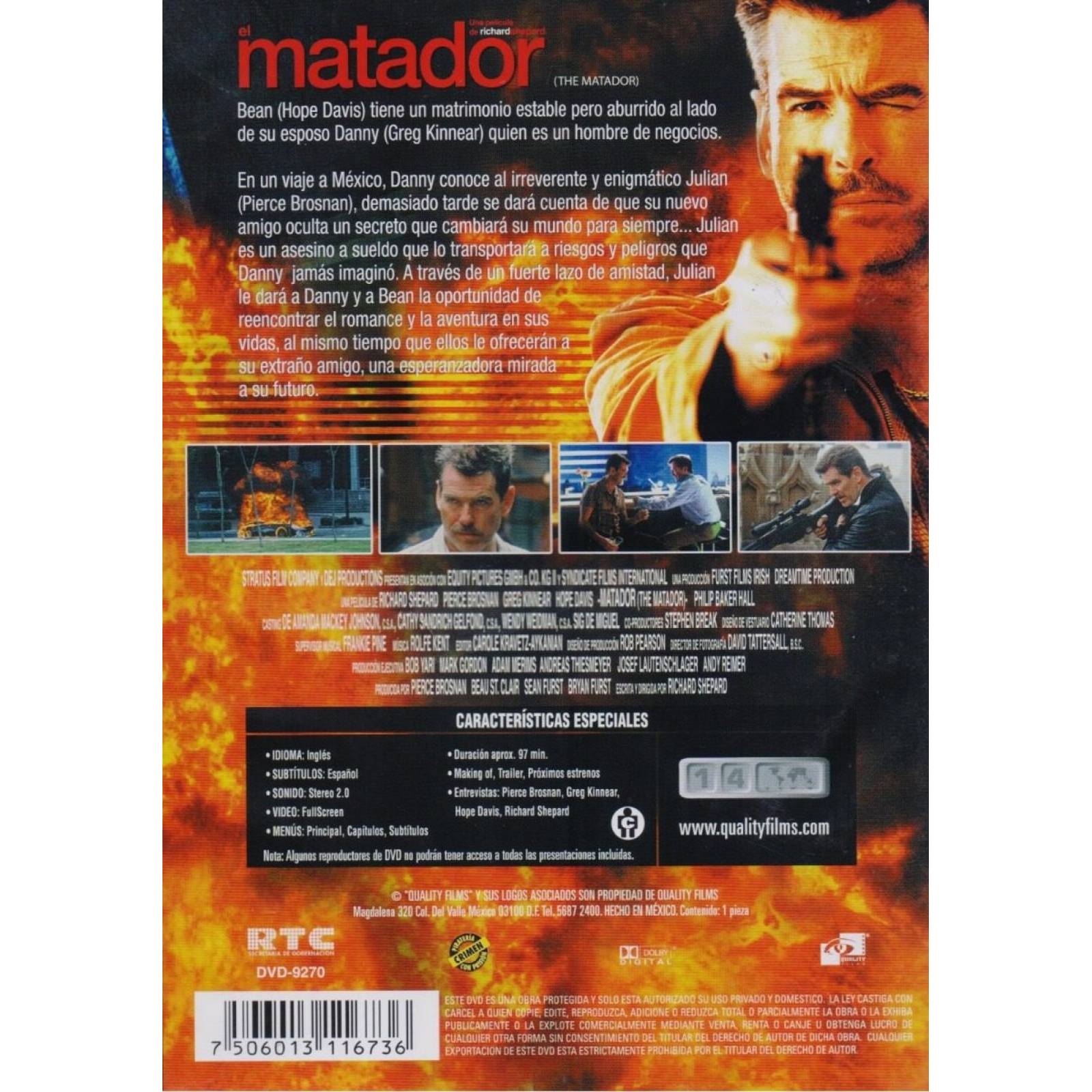 El Matador Pierce Brosnan Greg Kinnear Pelicula Dvd.