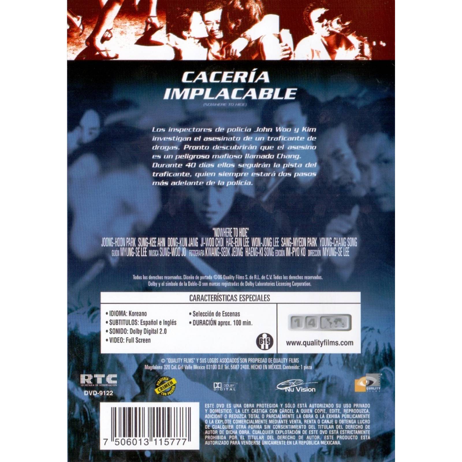 Caceria Implacable Nowhere To Hide Pelicula Dvd