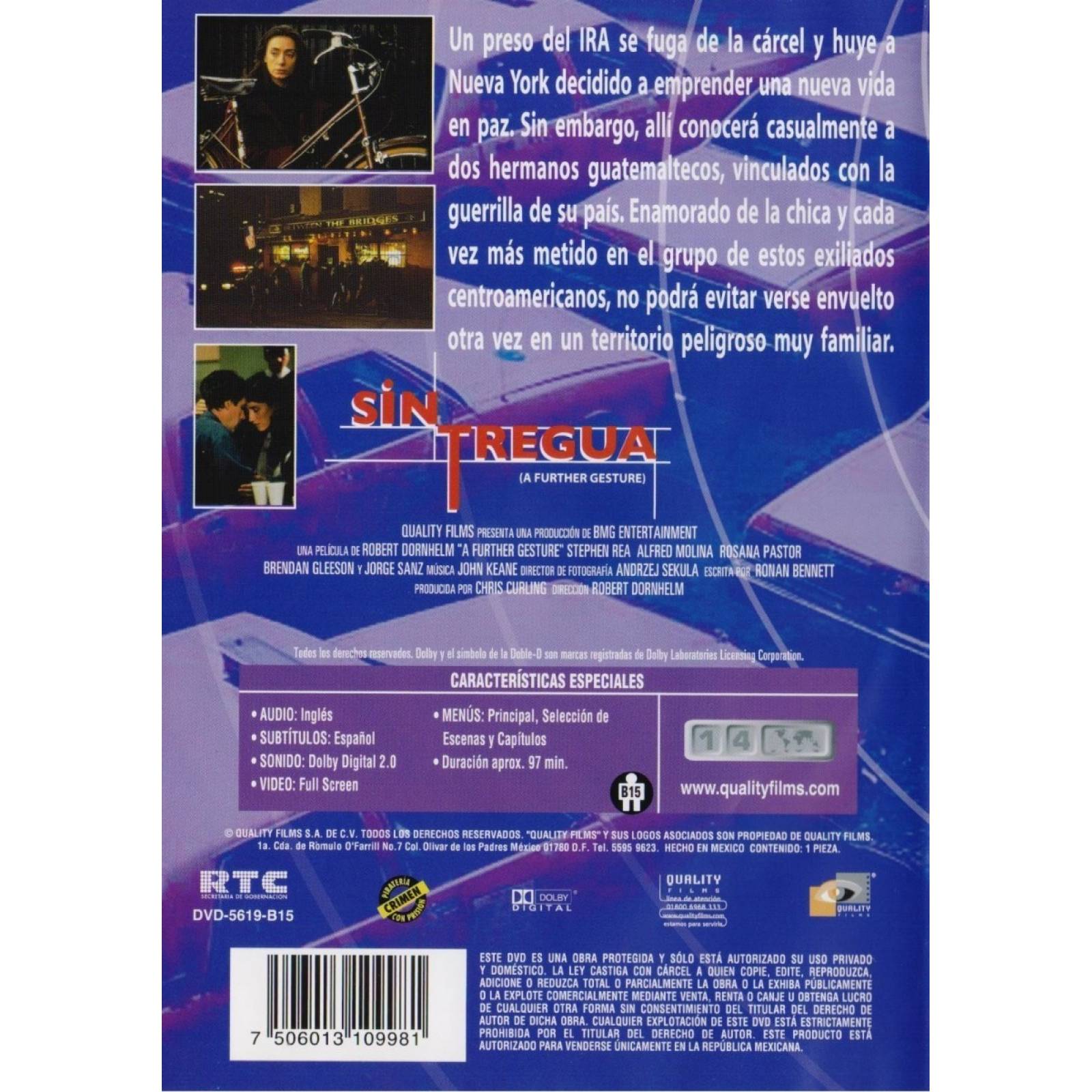 Sin Tregua A Further Gesture 1997 Stephen Rea Pelicula Dvd