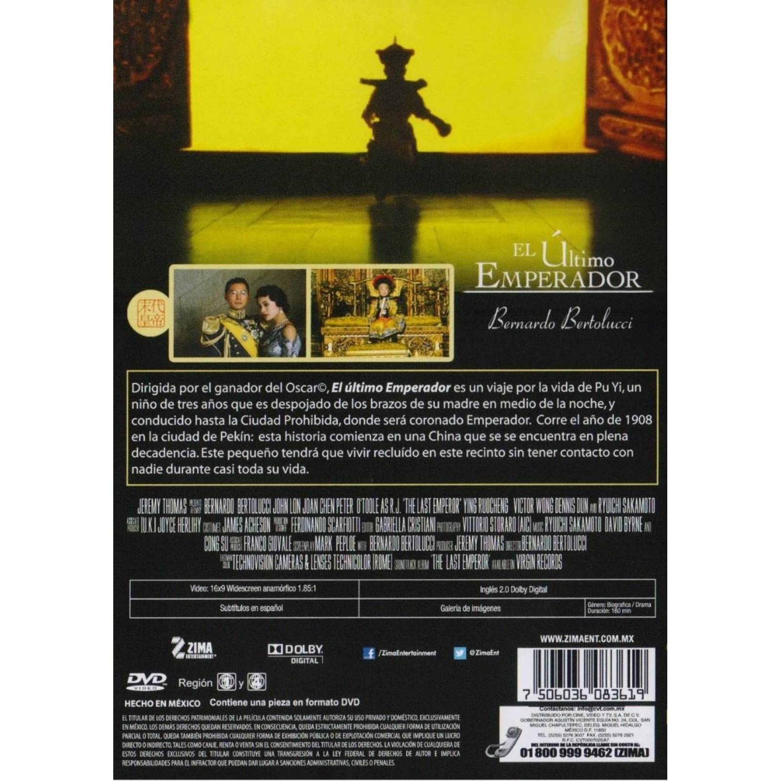 El Ultimo Emperador Bernardo Bertolucci Pelicula Dvd