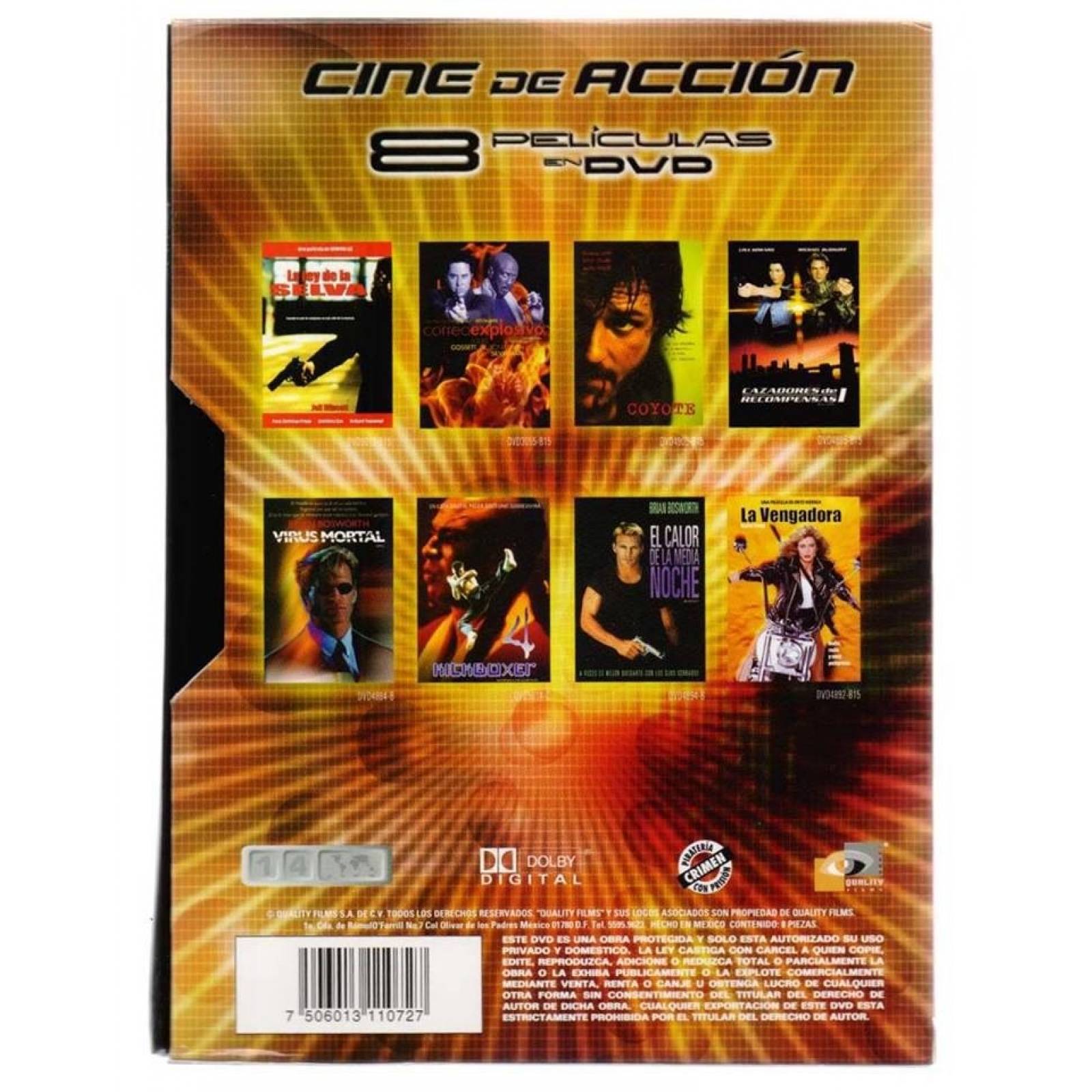 Cine De Accion 8 Peliculas Boxset Dvd