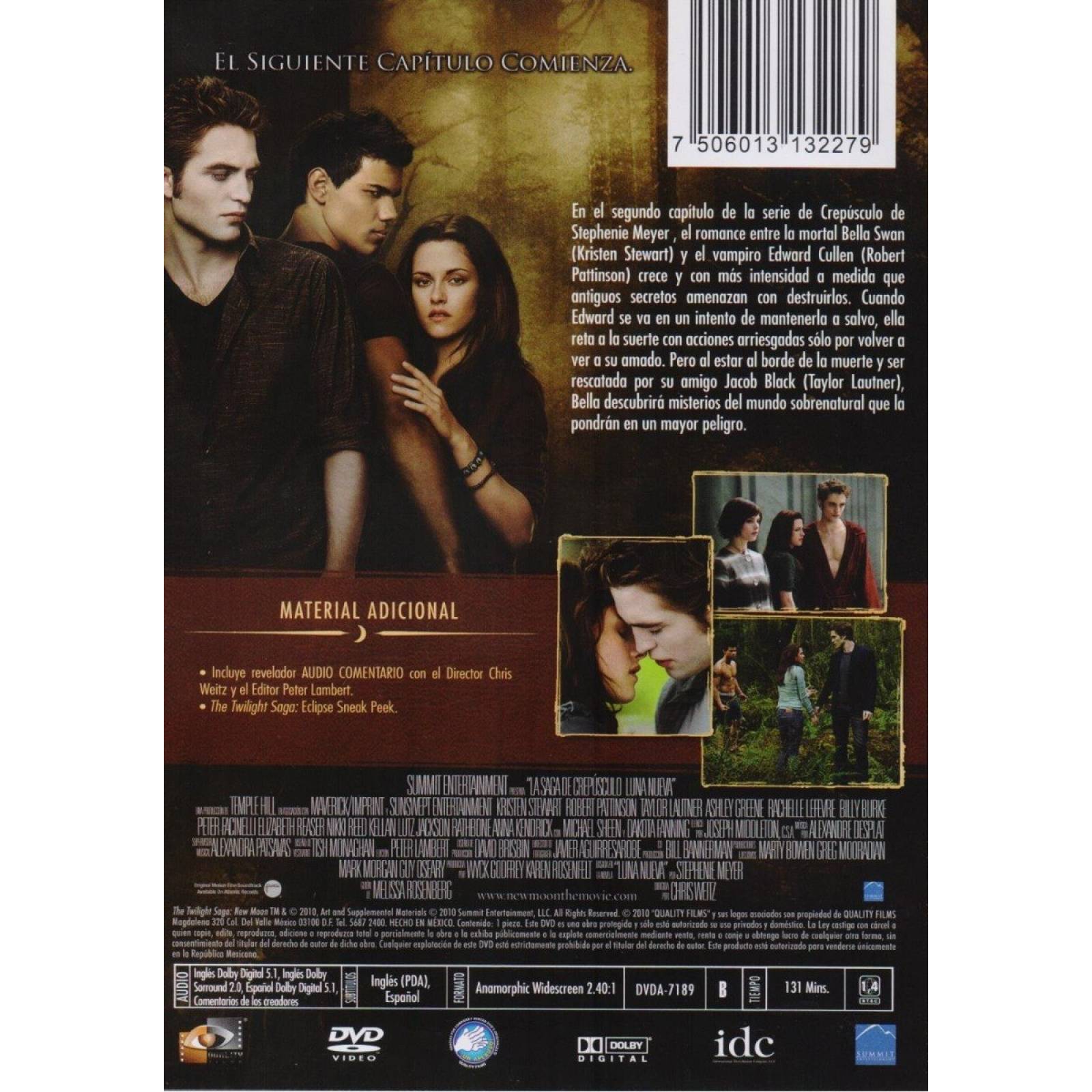 Luna Nueva Saga Crepusculo Kristen Stewart Pelicula Dvd
