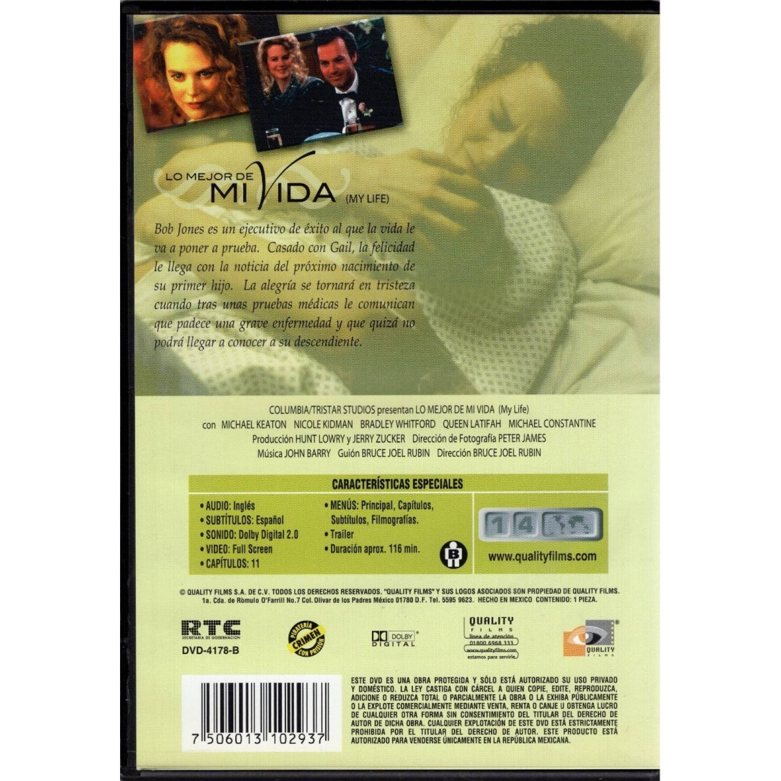 Lo Mejor De Mi Vida My Life 1993 Nicole Kidman Pelicula Dvd