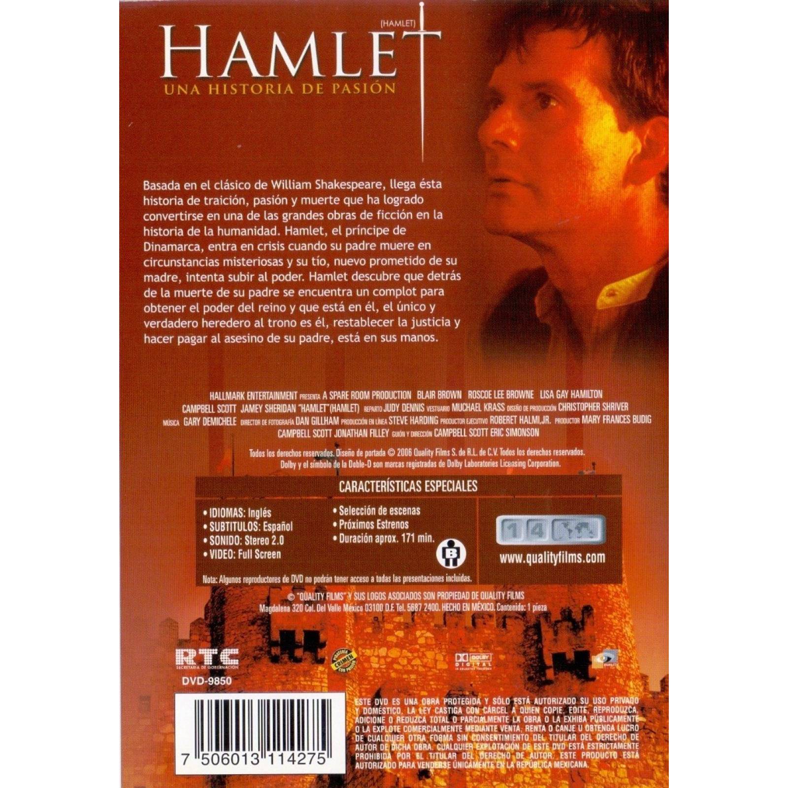 Hamlet Una Historia De Pasion Shakespeare Pelicula Dvd