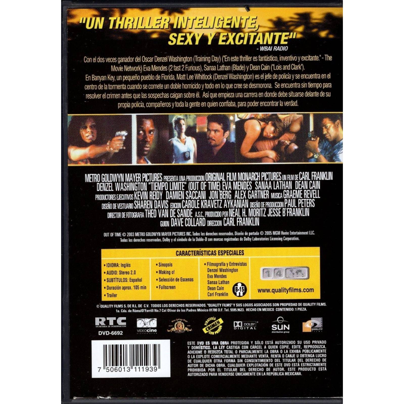 Tiempo Limite Denzel Washington Pelicula Dvd