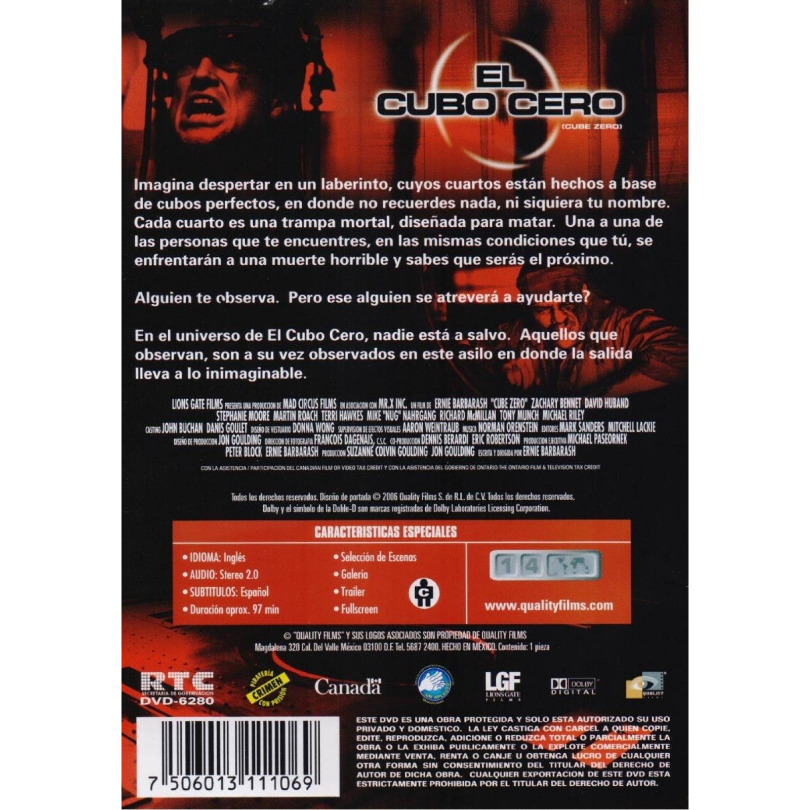 El Cubo Cero Cube Zero Pelicula Dvd