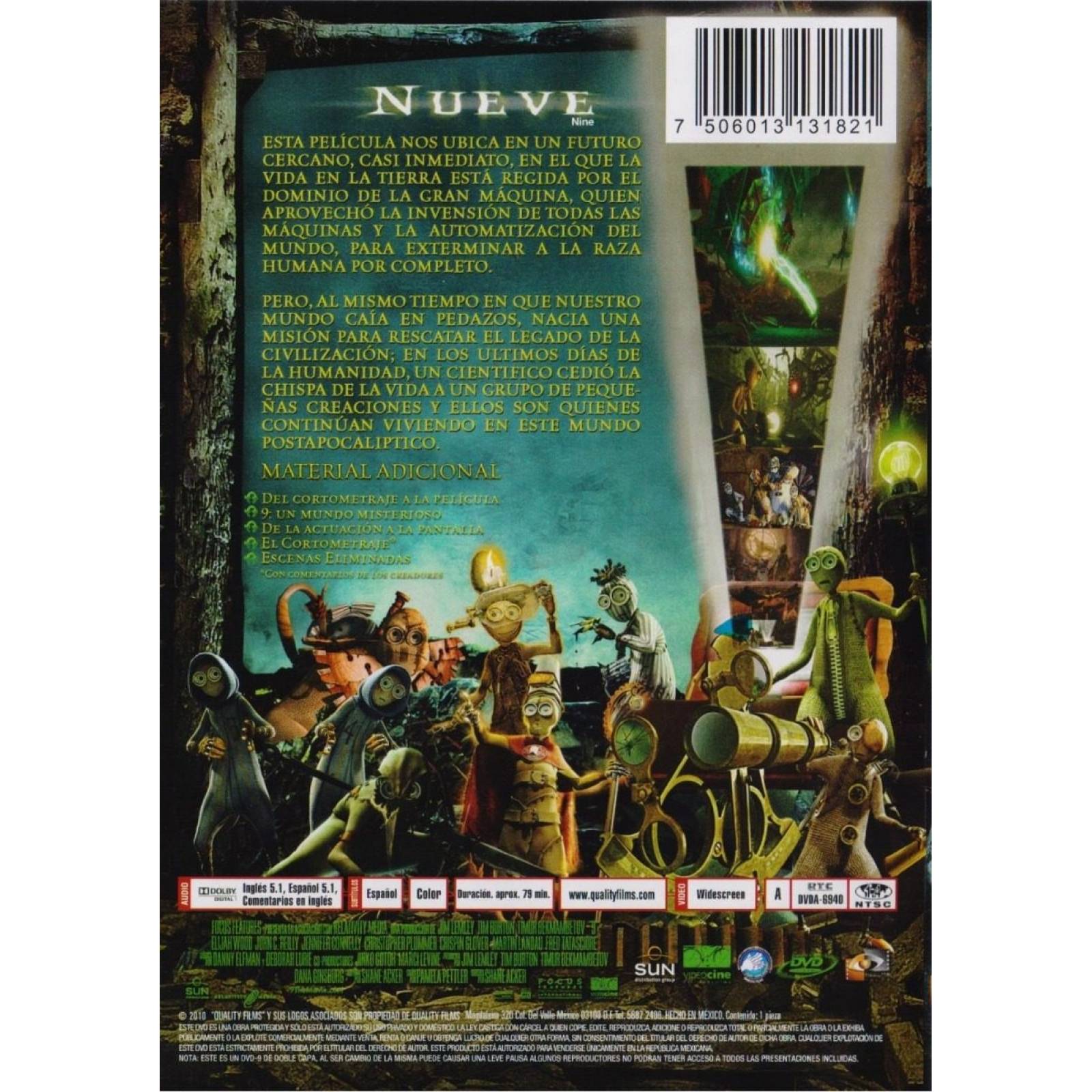 Nueve Nine 9 Tim Burton Pelicula Dvd